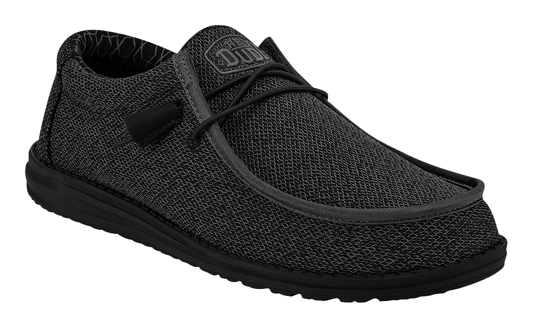 Image of HEYDUDE Wally Sox Micro Shoes for Men - Total Black - 10M