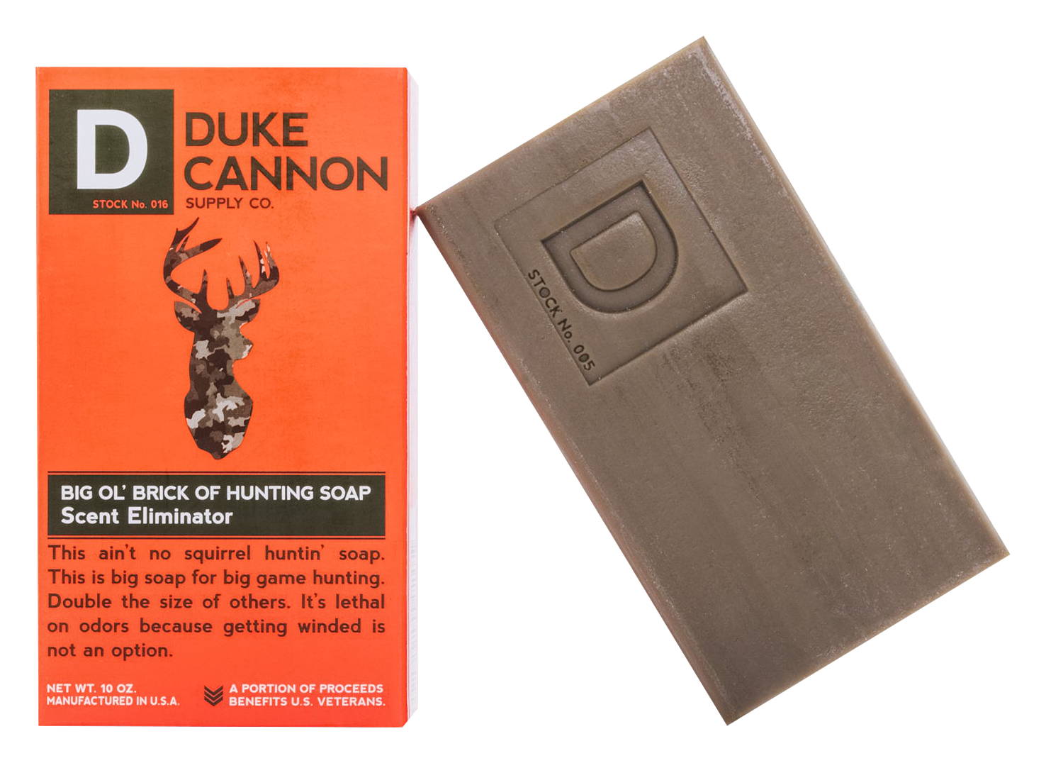 Duke Cannon Supply Co. Big Ol' Brick of Scent Eliminator Hunting Soap Bar Soap