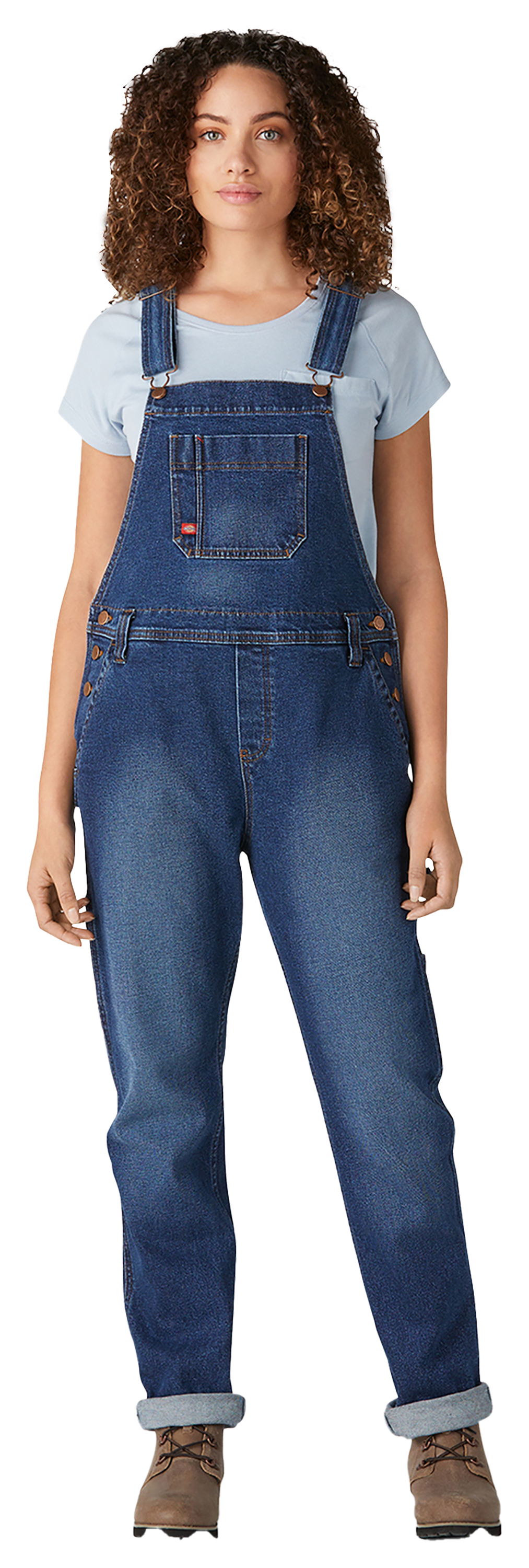 Dickies Denim Boyfriend Bib Overalls for Ladies