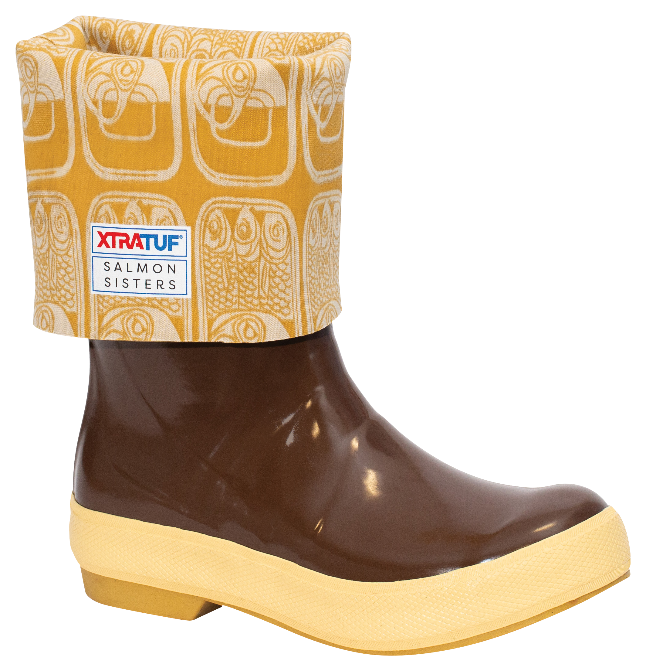 Image of Xtratuf Salmon Sisters Legacy Rubber Boots for Ladies - Brown/Tin Fish - 11M