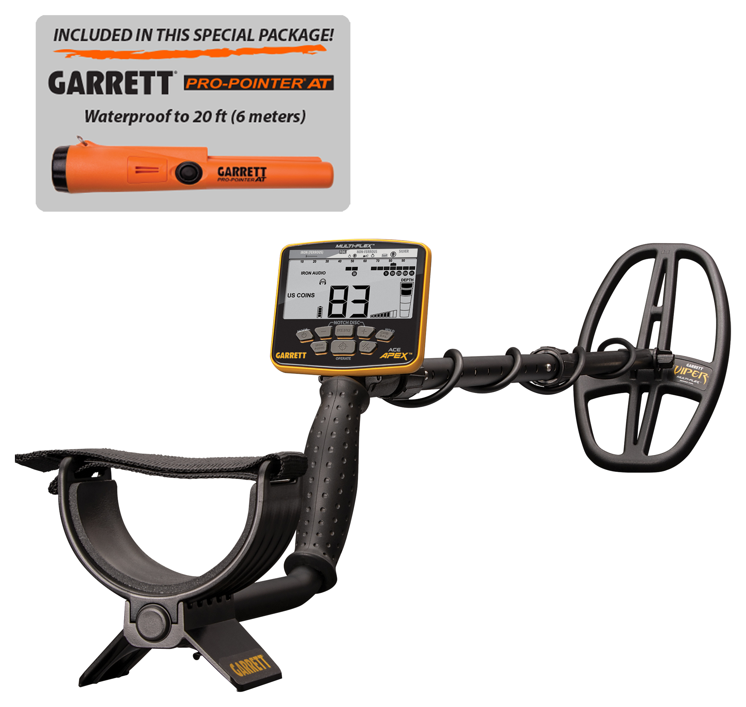 Garrett Ace Apex Metal Detector and Pro-Pointer AT