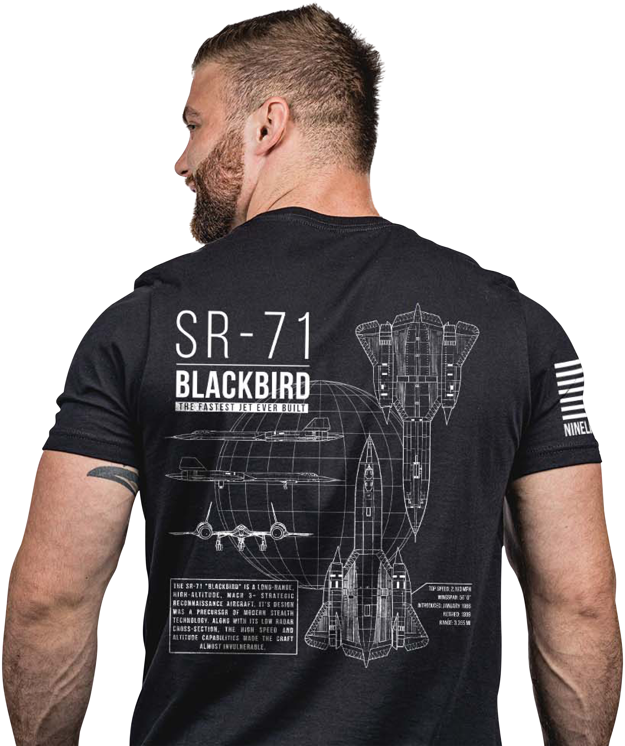 Hej Styre Ithaca Nine Line SR-71 Blackbird Jet Blueprint Short-Sleeve T-Shirt for Men | Bass  Pro Shops