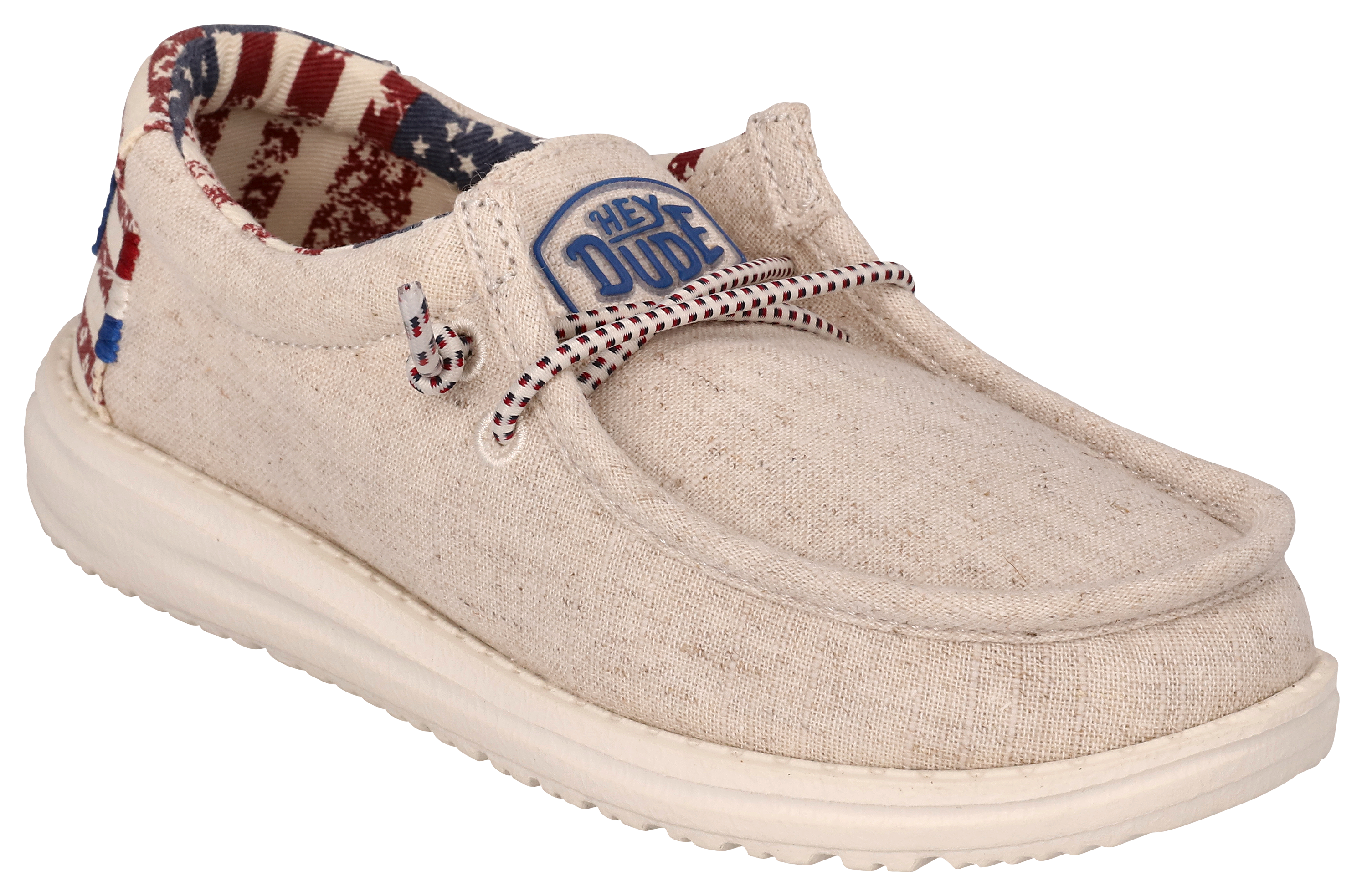 Image of HEYDUDE Wally Patriotic Casual Shoes for Kids - Off White Patriotic - 13 Kids