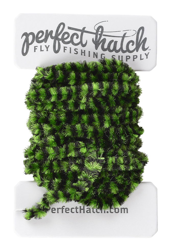 Image of Perfect Hatch Variegated Chenille - Insect Green/Black - Medium