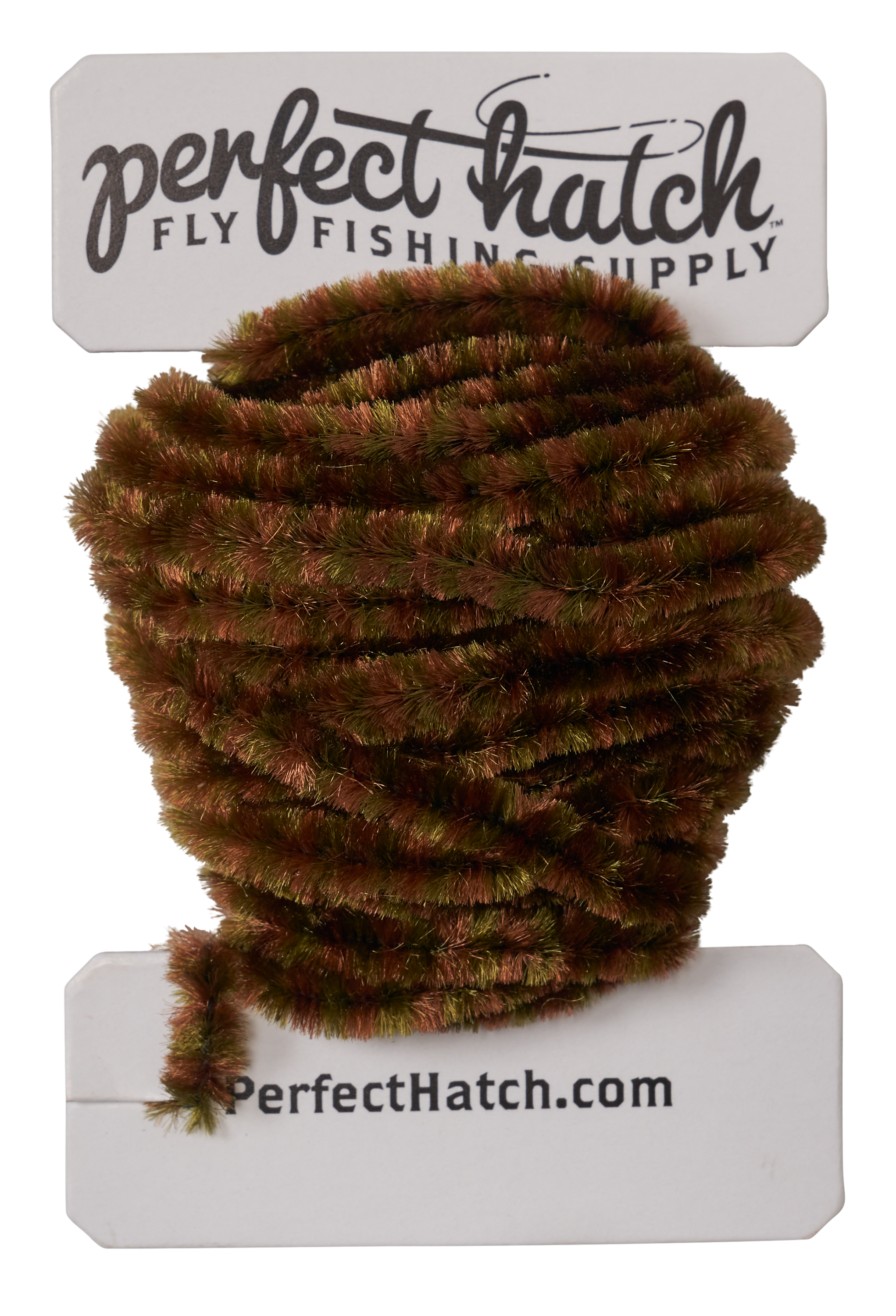 Image of Perfect Hatch Variegated Chenille - Pickle Olive/Dark Brown - Medium