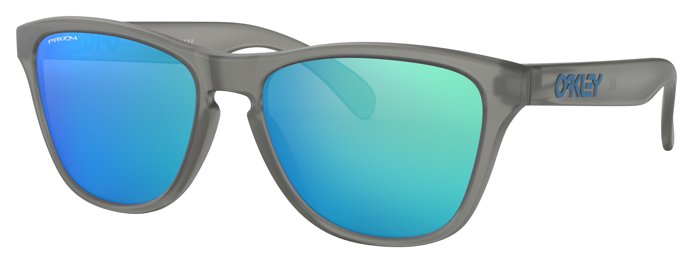 Image of Oakley Jr. Frogskins XS OJ9006 Prizm Grey Sunglasses for Kids - Matte Gray Ink/Prizm Sapphire - X-Large