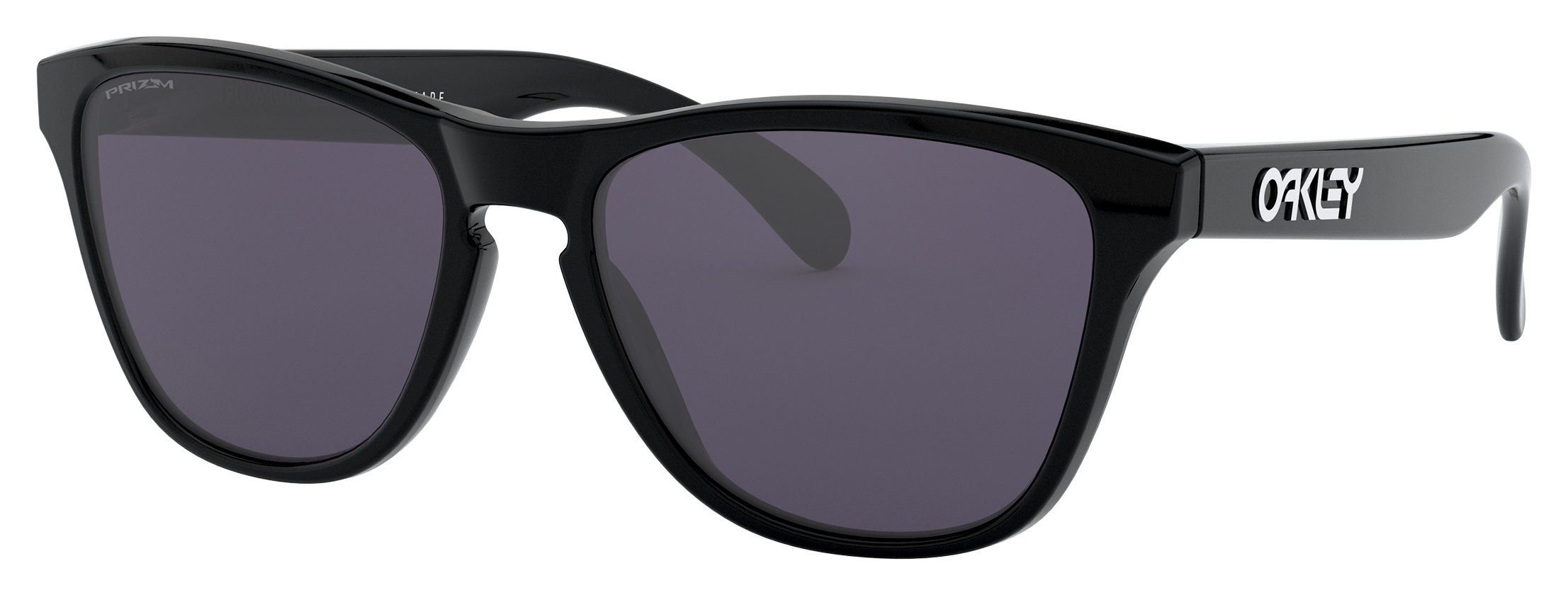 Image of Oakley Jr. Frogskins XS OJ9006 Prizm Grey Sunglasses for Kids - Polished Black/Prizm Gray - X-Large