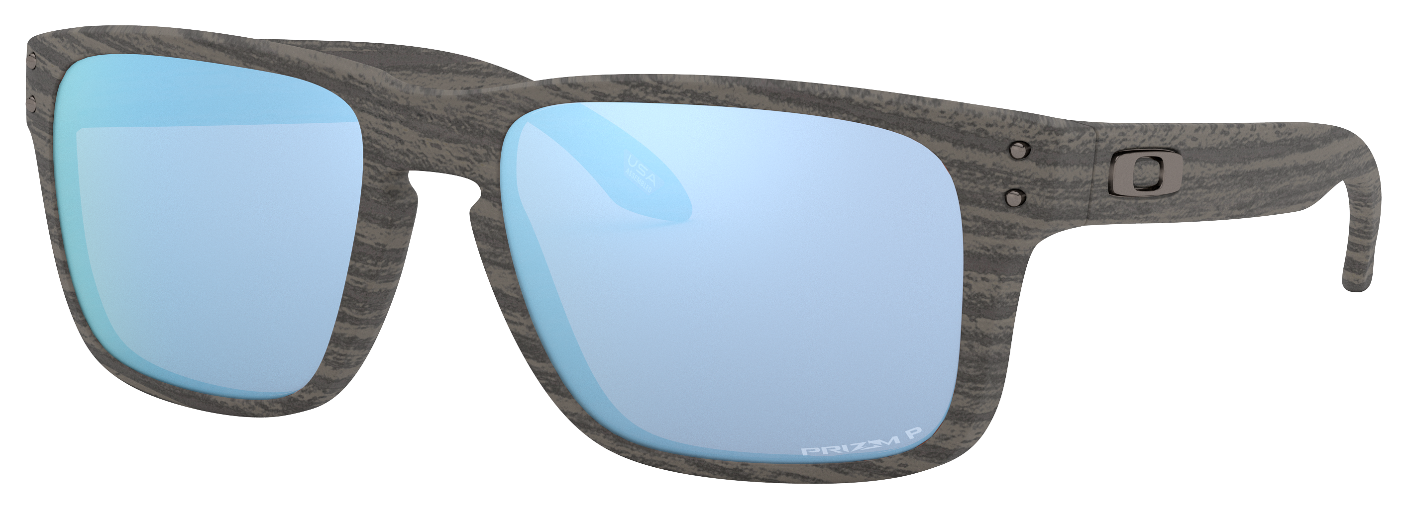 Image of Oakley Jr. Holbrook XS OJ9007 Prizm Water Polarized Sunglasses for Kids - Woodgrain/Prizm Deep Water - X-Large