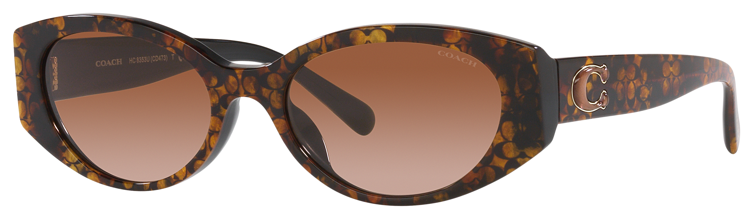 Coach HC8353U Sunglasses for Ladies - Pearlized Tortoise/Brown Gradient - Medium