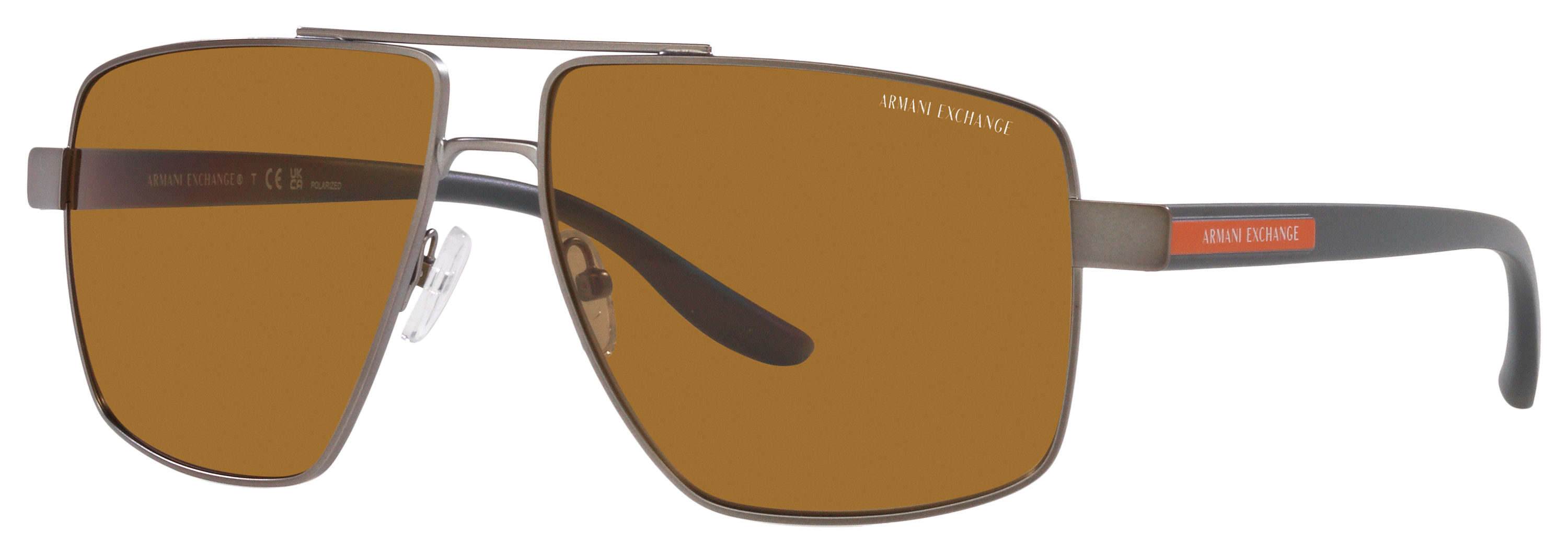 Image of Armani Exchange AX2037S Polarized Sunglasses - Matte Gunmetal/Brown - X-Large