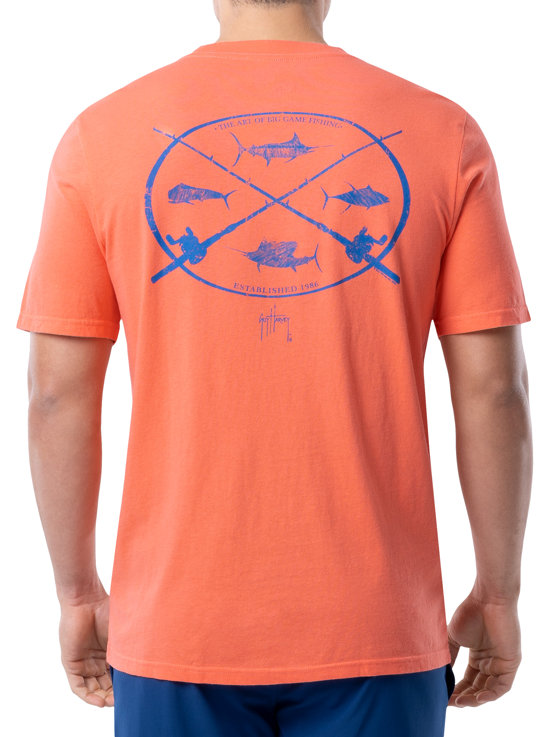 Image of Guy Harvey Big Game Fishing Short-Sleeve T-Shirt for Men - Living Coral - M