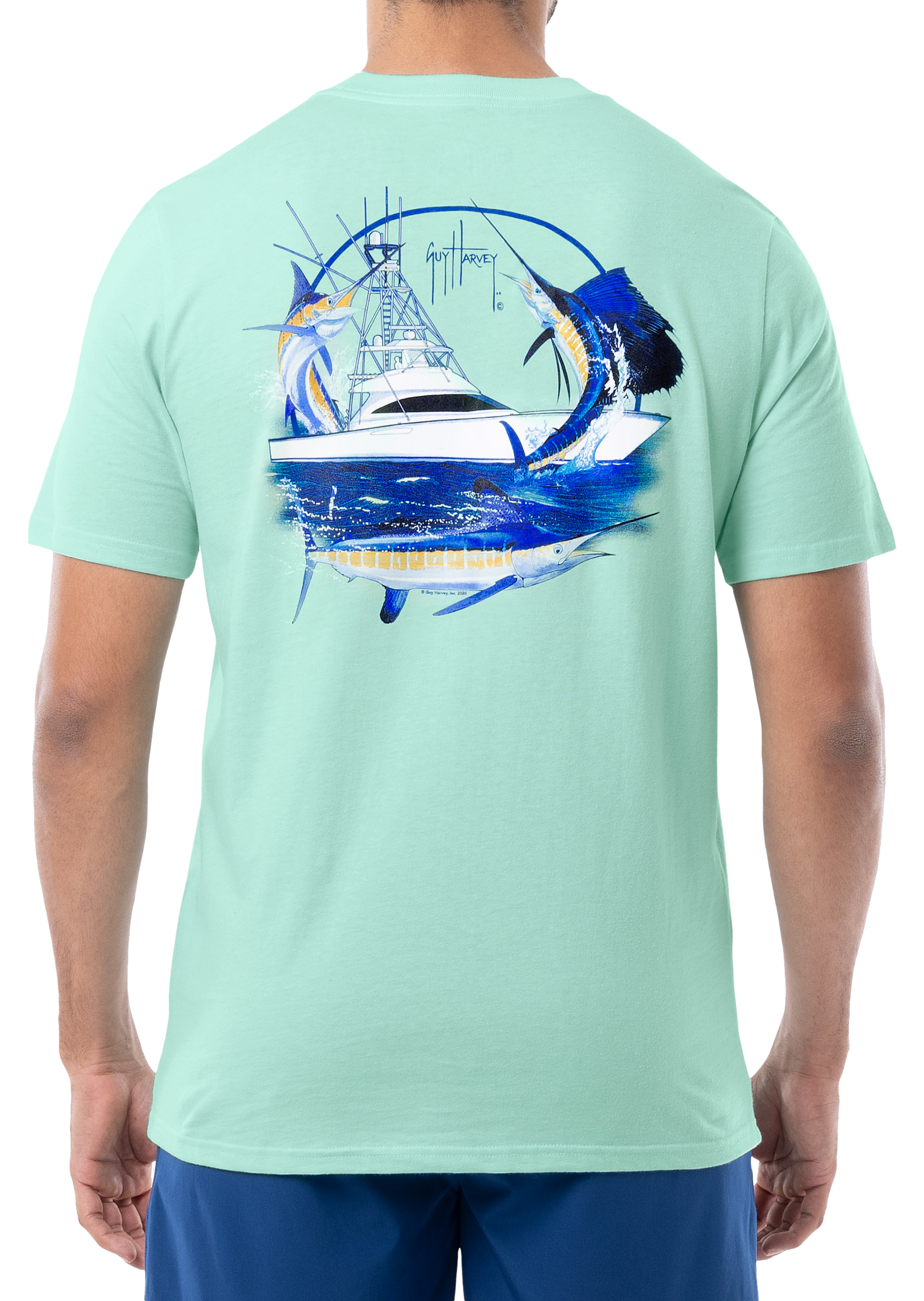 GUY HARVEY Marlin and Sails Short-Sleeve T-Shirt for Men