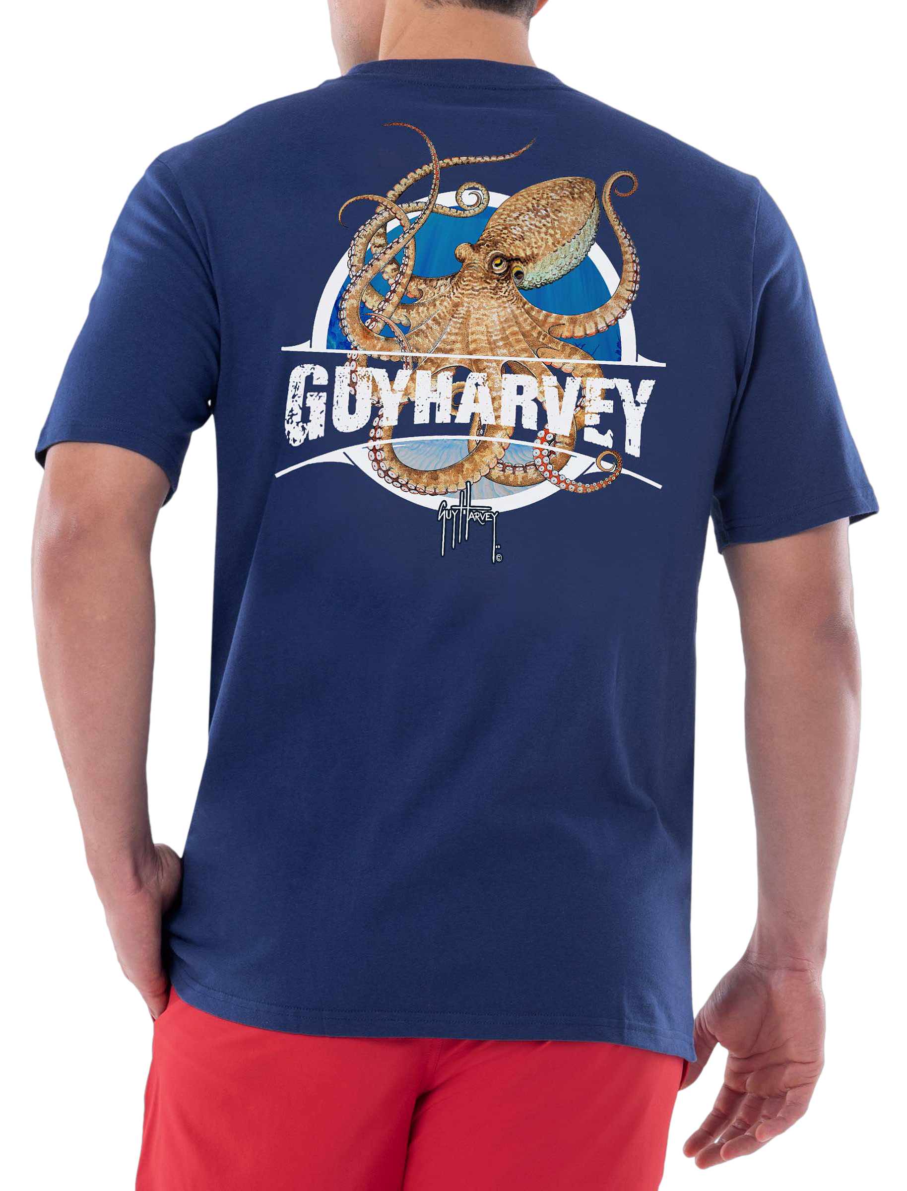 Guy Harvey Octopus Short-Sleeve Pocket T-Shirt for Men