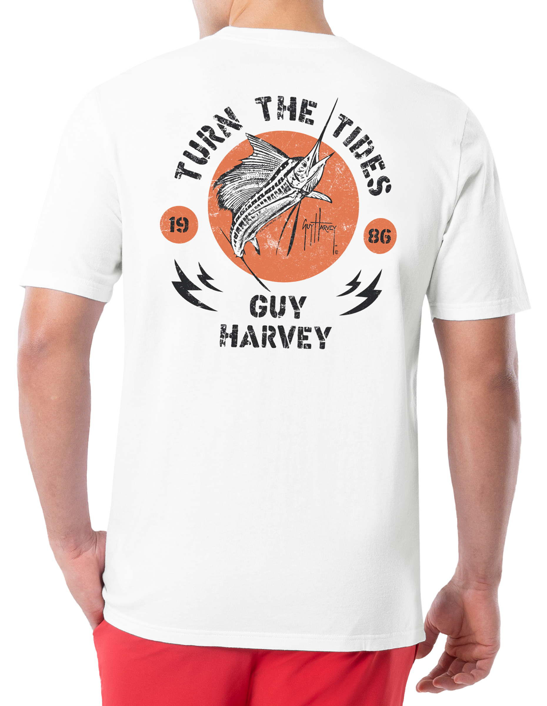 GUY HARVEY Tide Stencil Short-Sleeve T-Shirt for Men