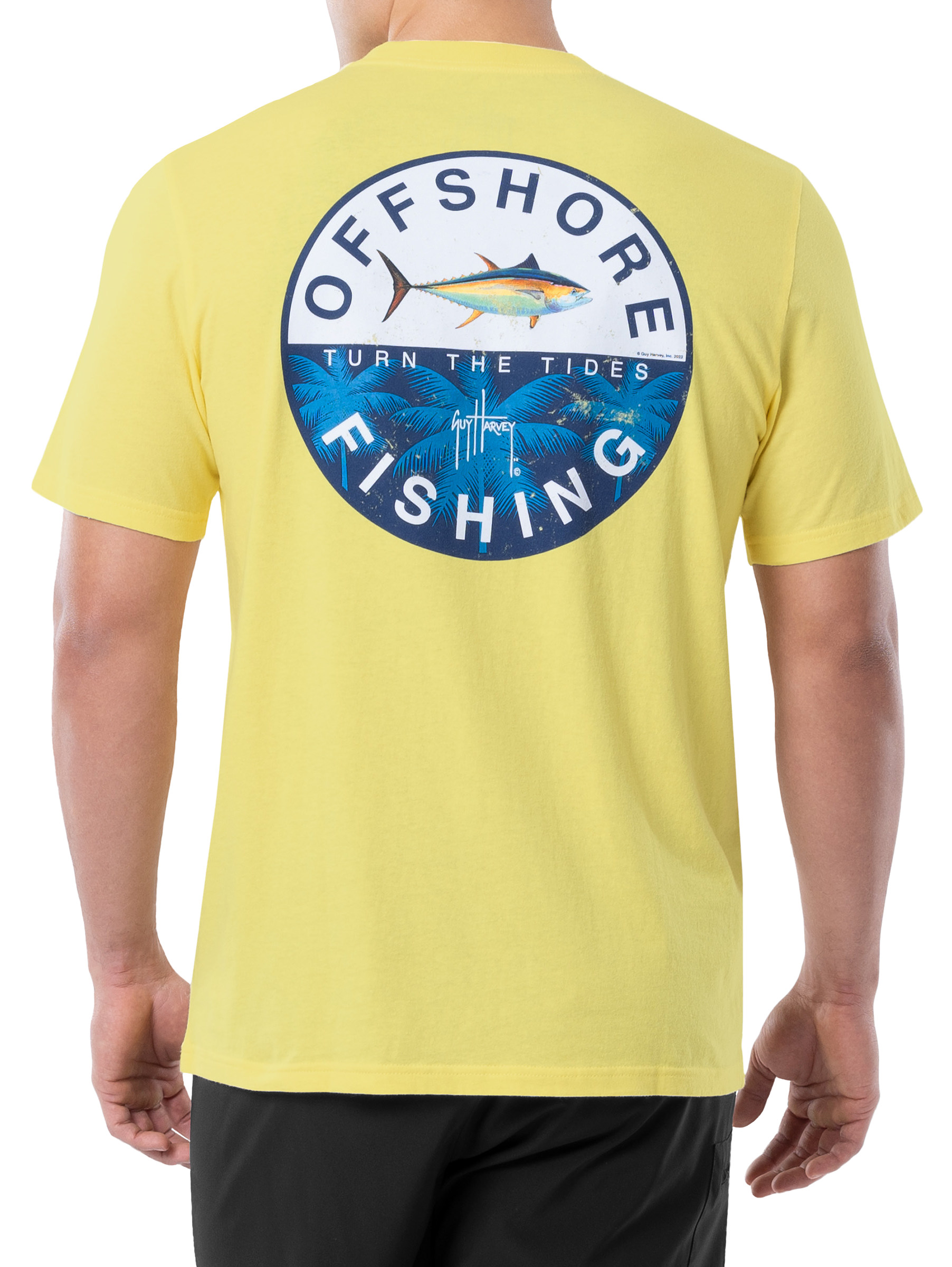 Image of Guy Harvey Offshore Fishing Short-Sleeve T-Shirt for Men - Sunshine - M