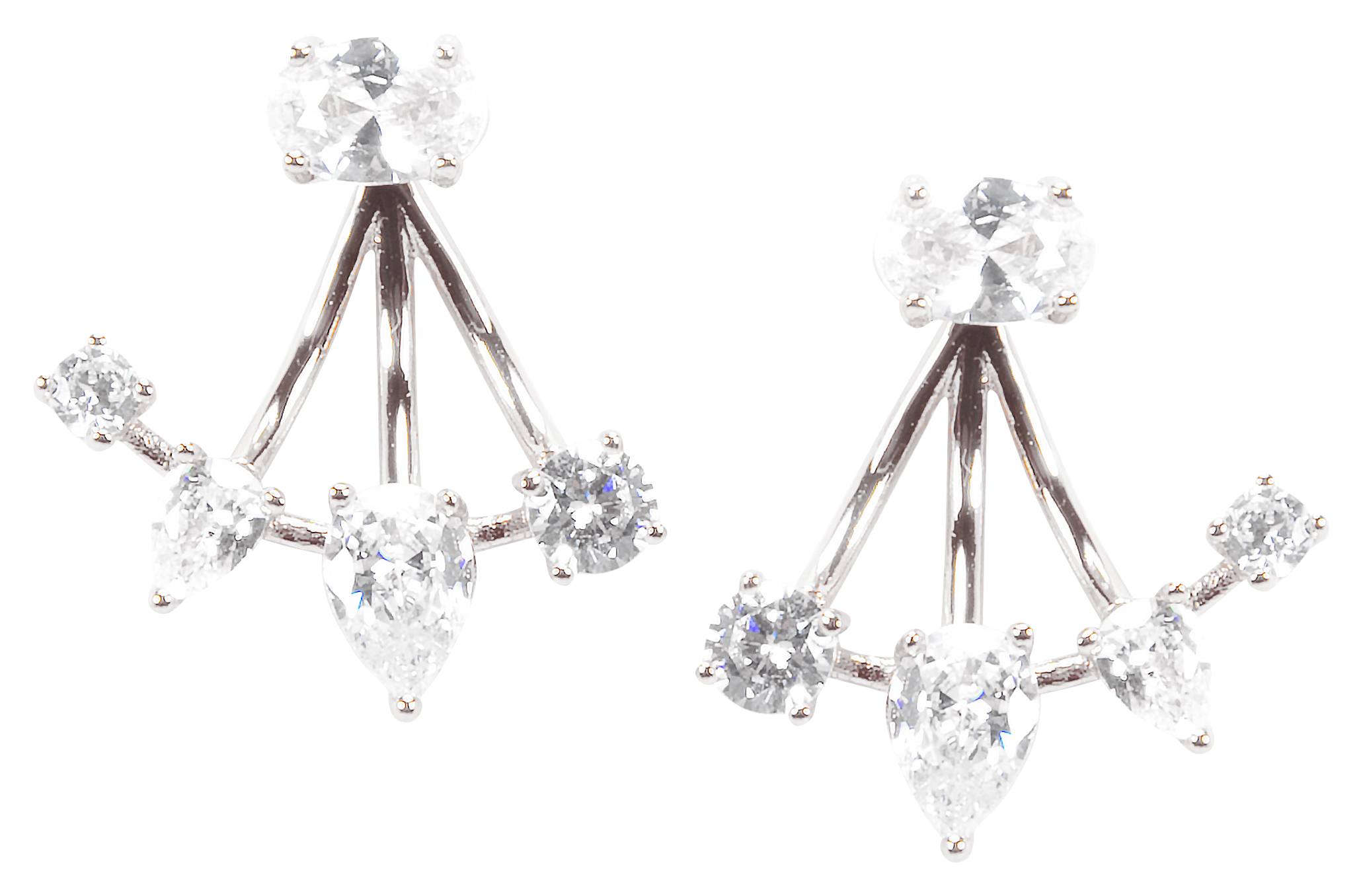 Image of Amanda Blu Silver Stud Earrings with Ear Enhancers