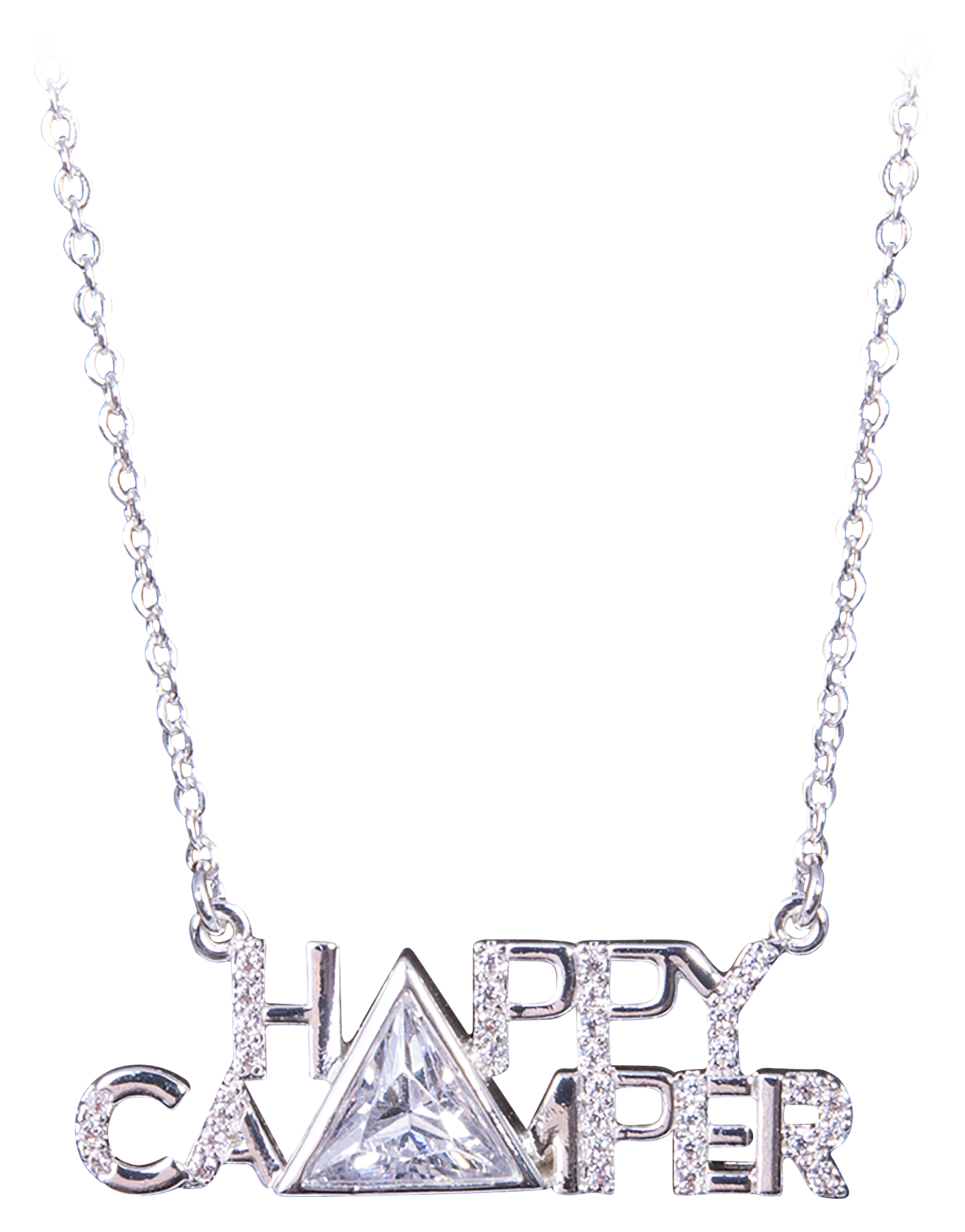 AMANDA BLU Happy Camper Silver and Cubic Zirconia Necklace