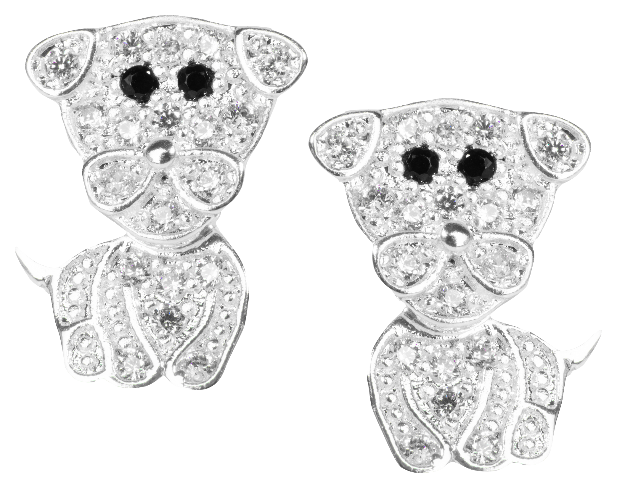 Image of Amanda Blu Silver and Cubic Zirconia Swivel Dog Earrings