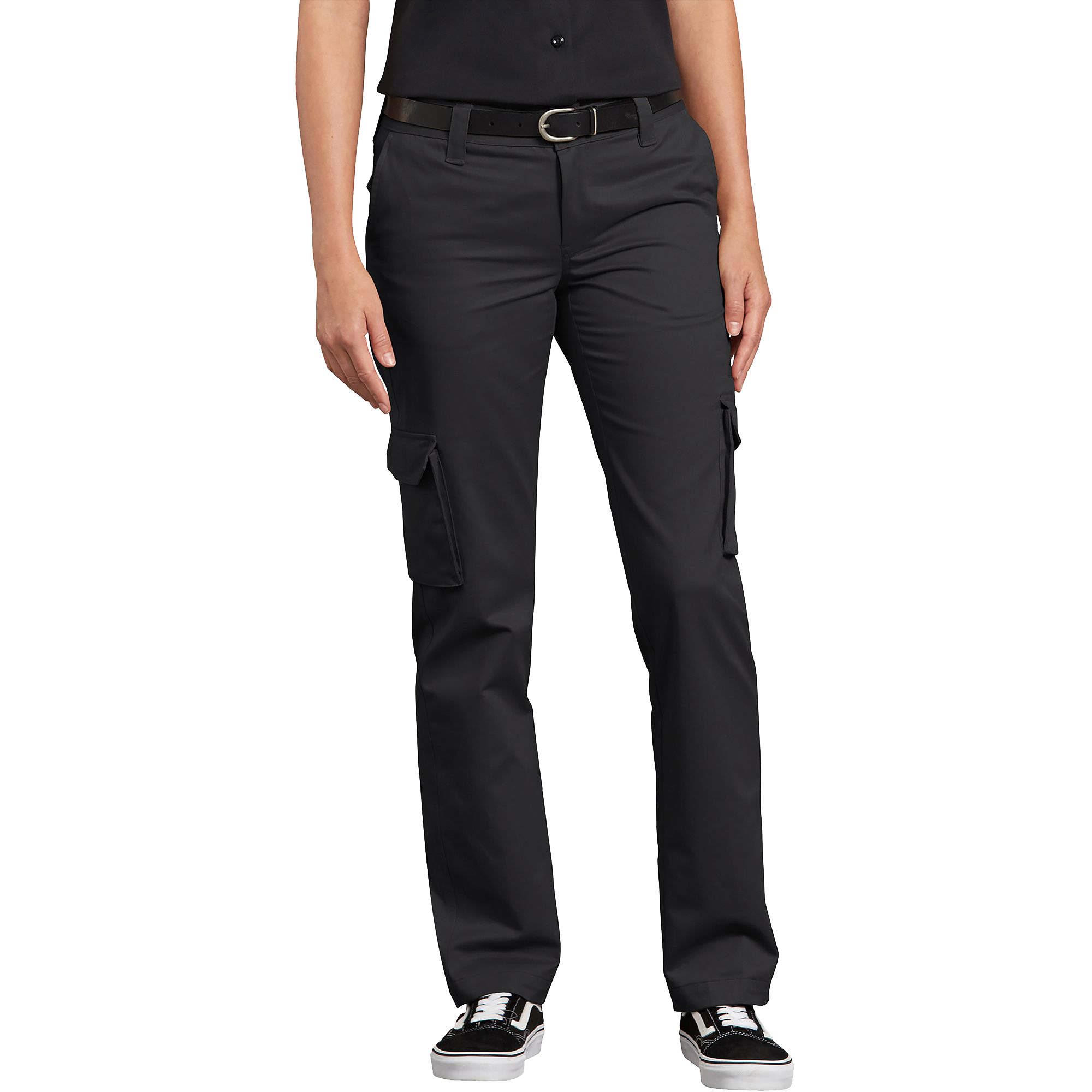 Image of Dickies Stretch Relaxed Cargo Pants for Ladies - Black - 10