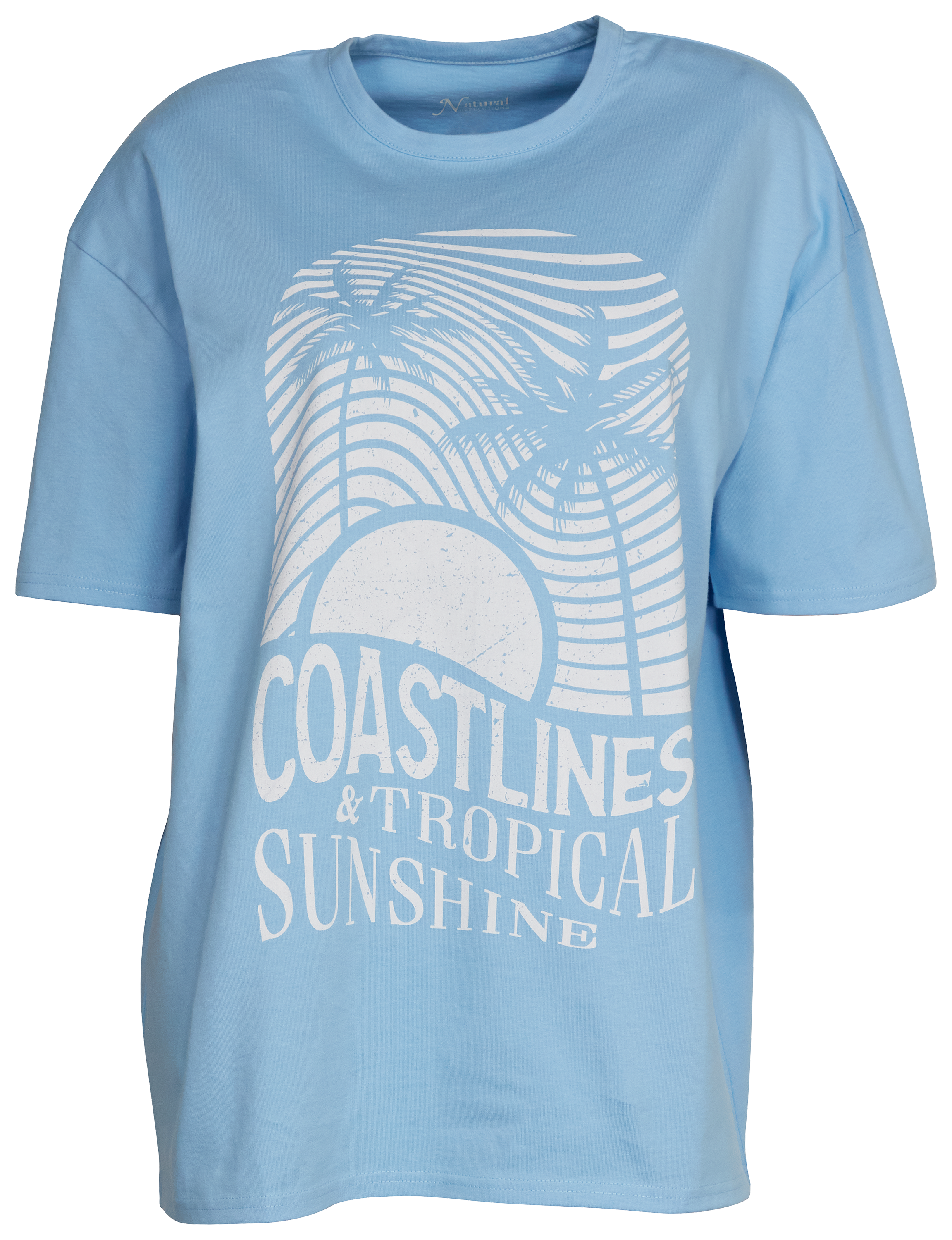 Image of Natural Reflections Wave Crew-Neck Short-Sleeve T-Shirt - Bluebell