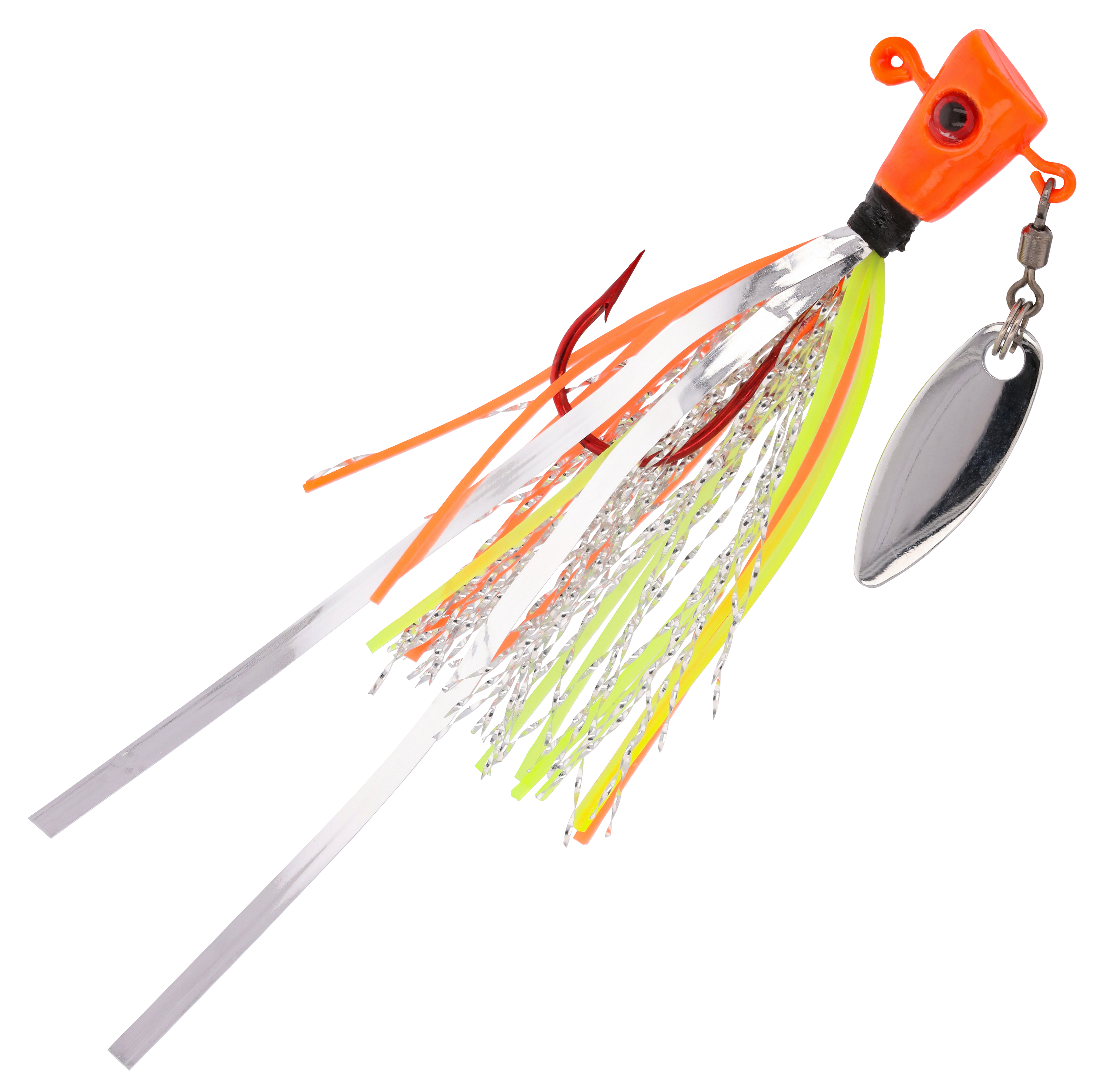 Image of Crappie Magnet Fin Spin Pro Series Jig - Candy Corn Orange - 1/16 oz.