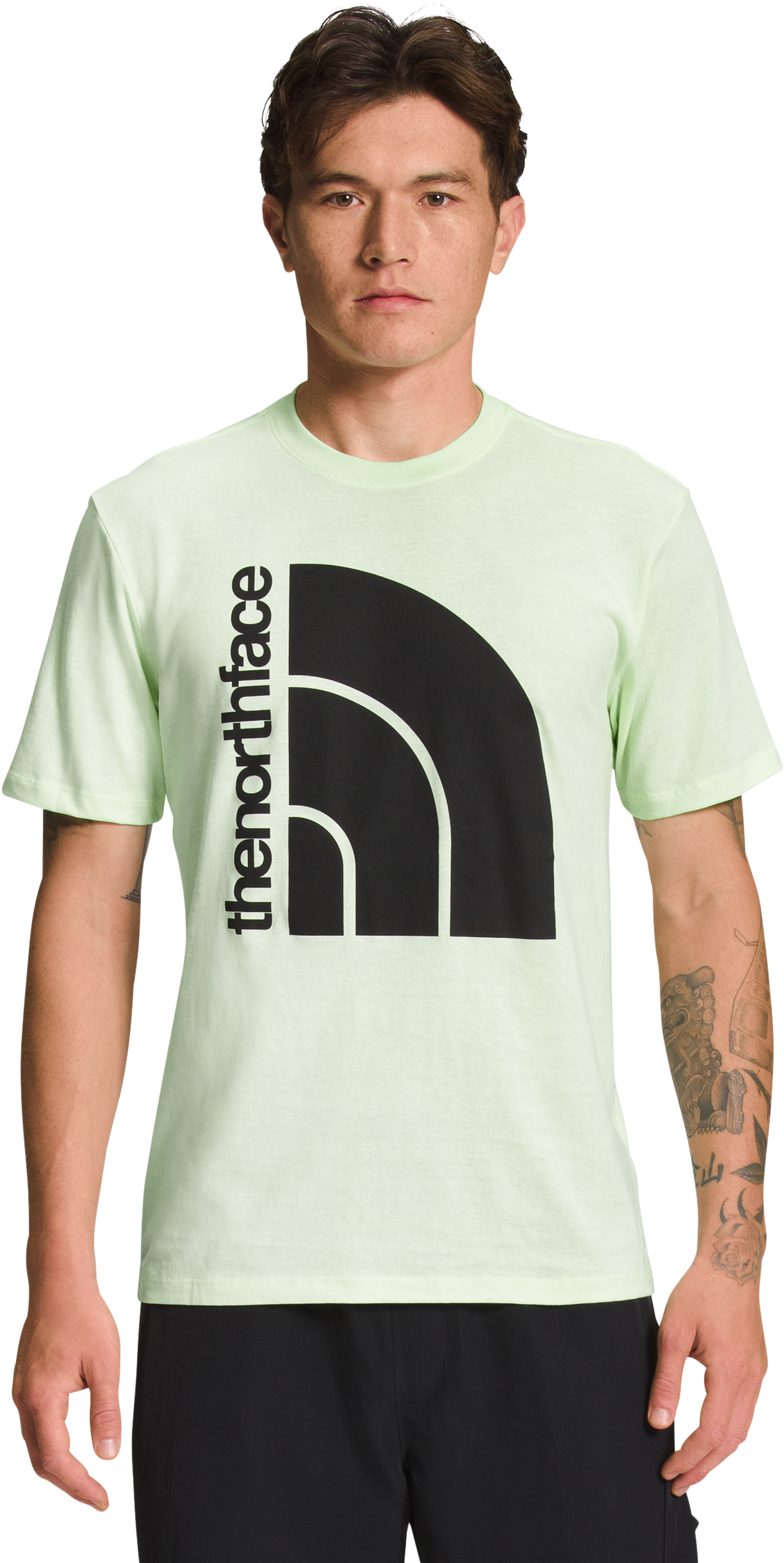 Image of The North Face Jumbo Half Dome Short-Sleeve T-Shirt for Men - Lime Cream/TNF Black