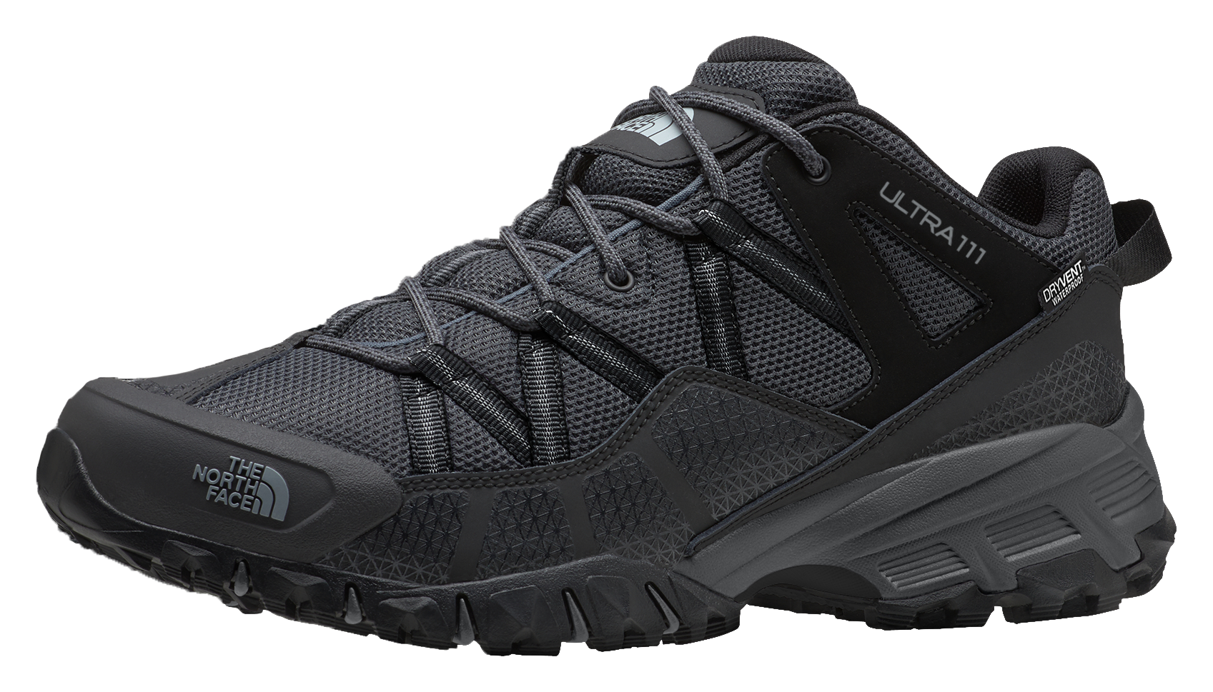 Image of The North Face Ultra 111 Waterproof Hiking Shoes for Men - TNF Black/Dark Shadow Grey - 8.5M