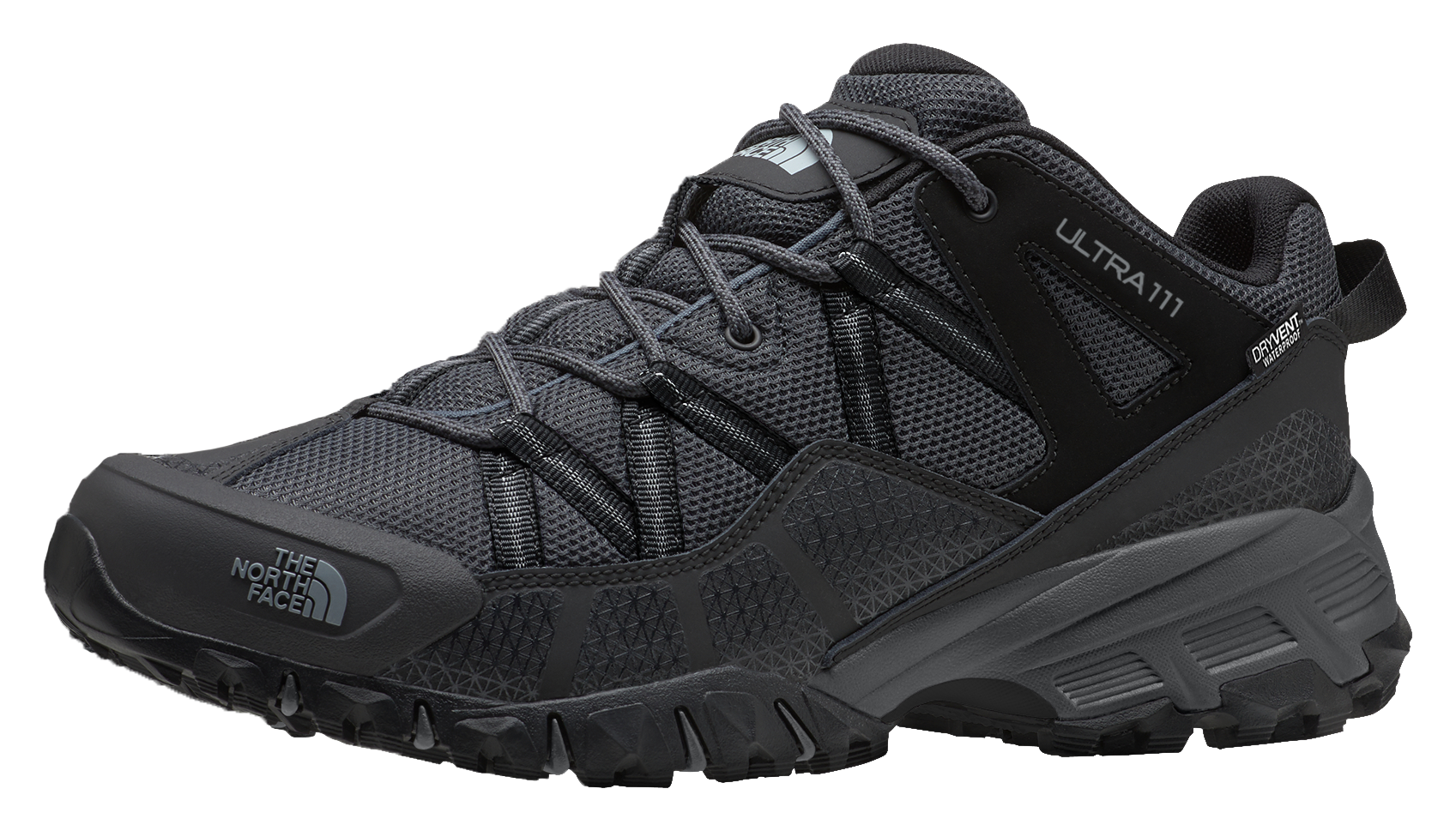 The North Face Ultra 111 Waterproof Hiking Shoes for Men - TNF Black/Dark Shadow Grey - 11M