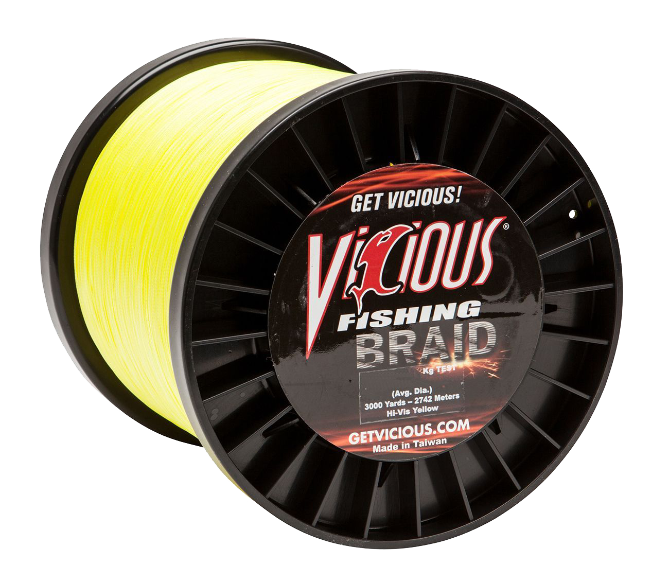 Image of Vicious Fishing Standard Braid Fishing Line - Hi-Vis Yellow - 3000 Yard - 20 lb.