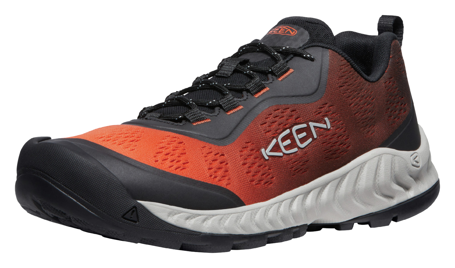 Image of KEEN NXIS Speed Low Hiking Shoes for Men - Scarlet Ibis/Ombre - 10M