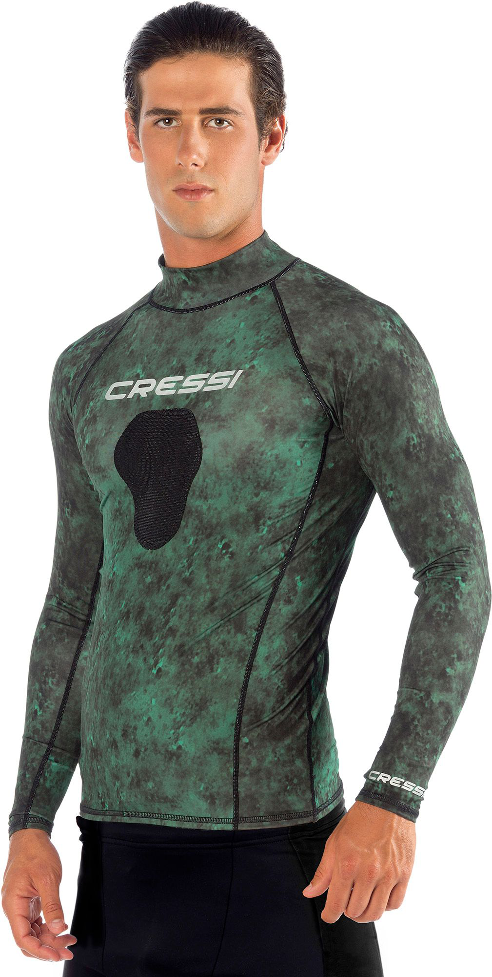 Cressi Hunter Rash Guard Long-Sleeve Top - Green Camo - Cressi