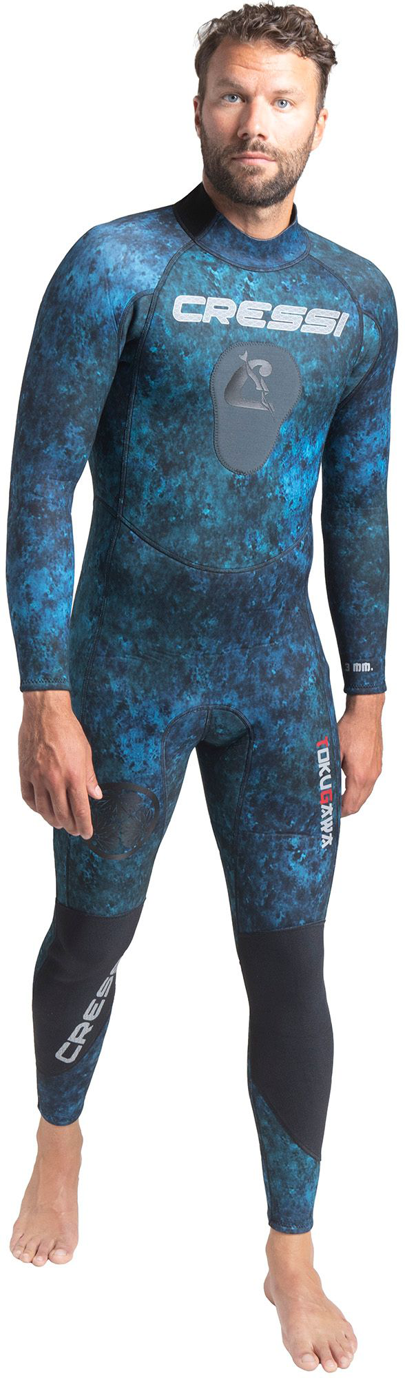 Cressi Tokugawa Nylon 3mm Wetsuit - Camo Blue - M - Cressi