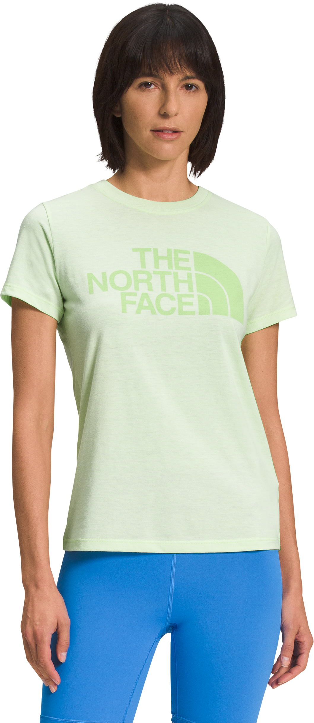 Image of The North Face Half Dome Tri-Blend Short-Sleeve T-Shirt for Ladies - Lime Cream Heather - XXL