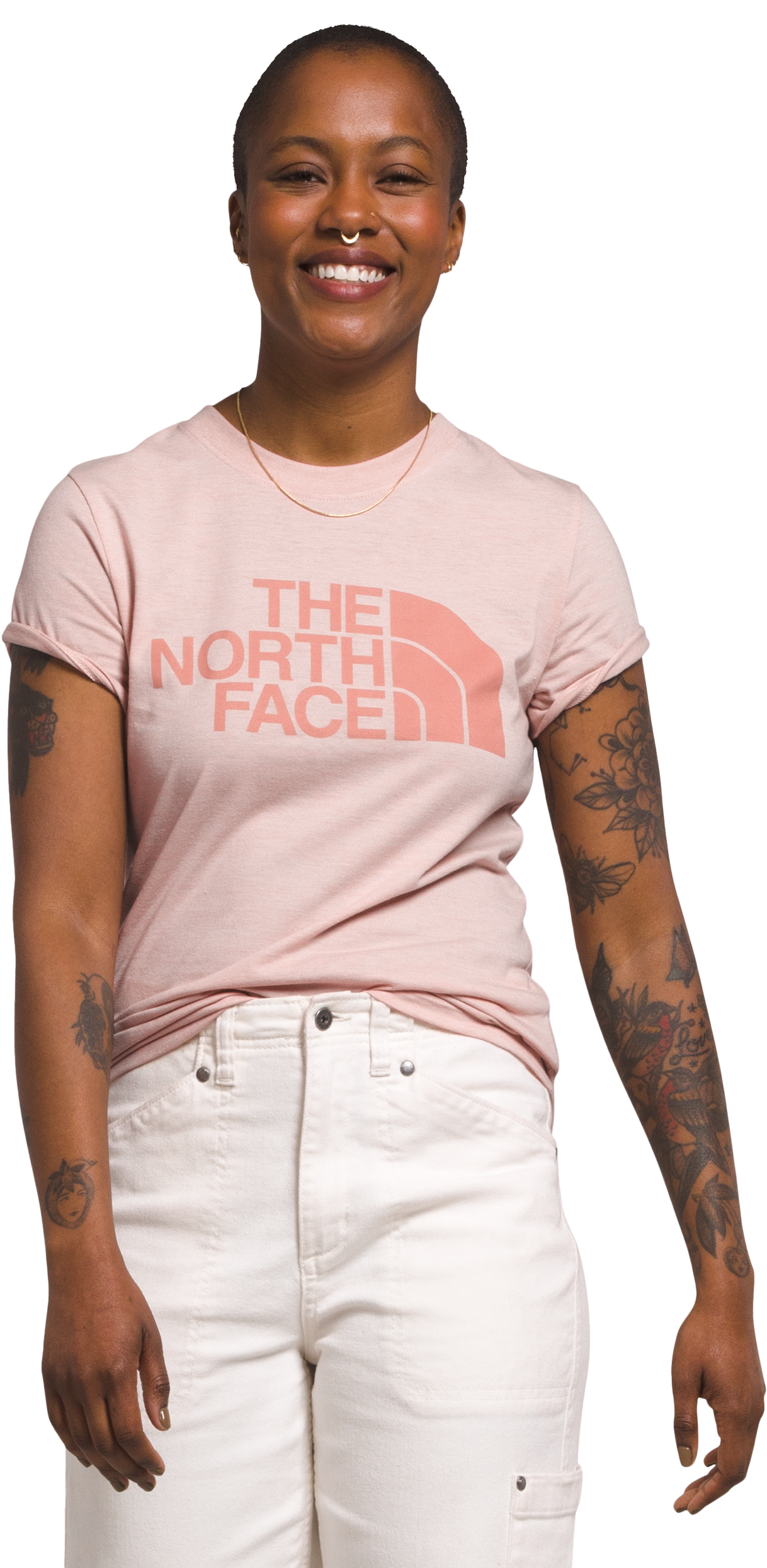 The North Face Half Dome Tri-Blend Short-Sleeve T-Shirt for Ladies - Pink Moss Heather - M