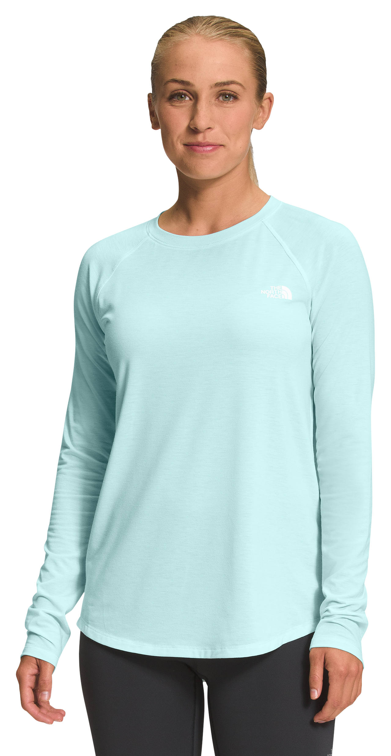 The North Face Wander Hi-Low Long-Sleeve Shirt for Ladies - Skylight Blue Heather - M