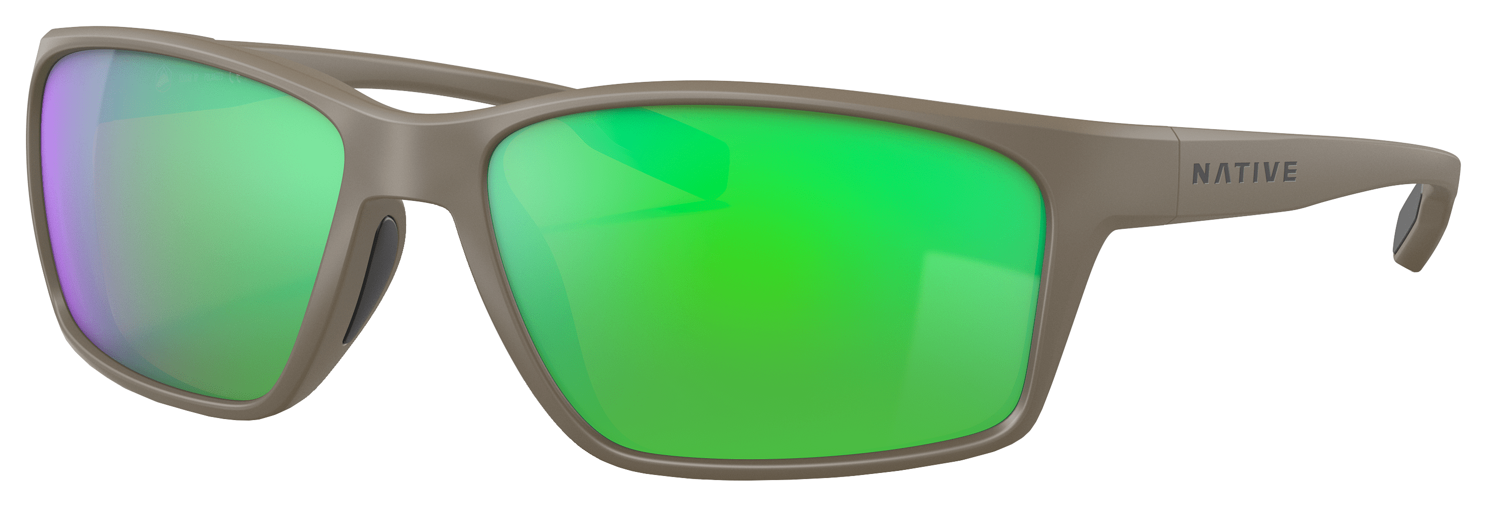 Image of Native Eyewear Kodiak XP XD9037 Polarized Sunglasses - Matte Desert Tan/Green Reflex Mirror - Large