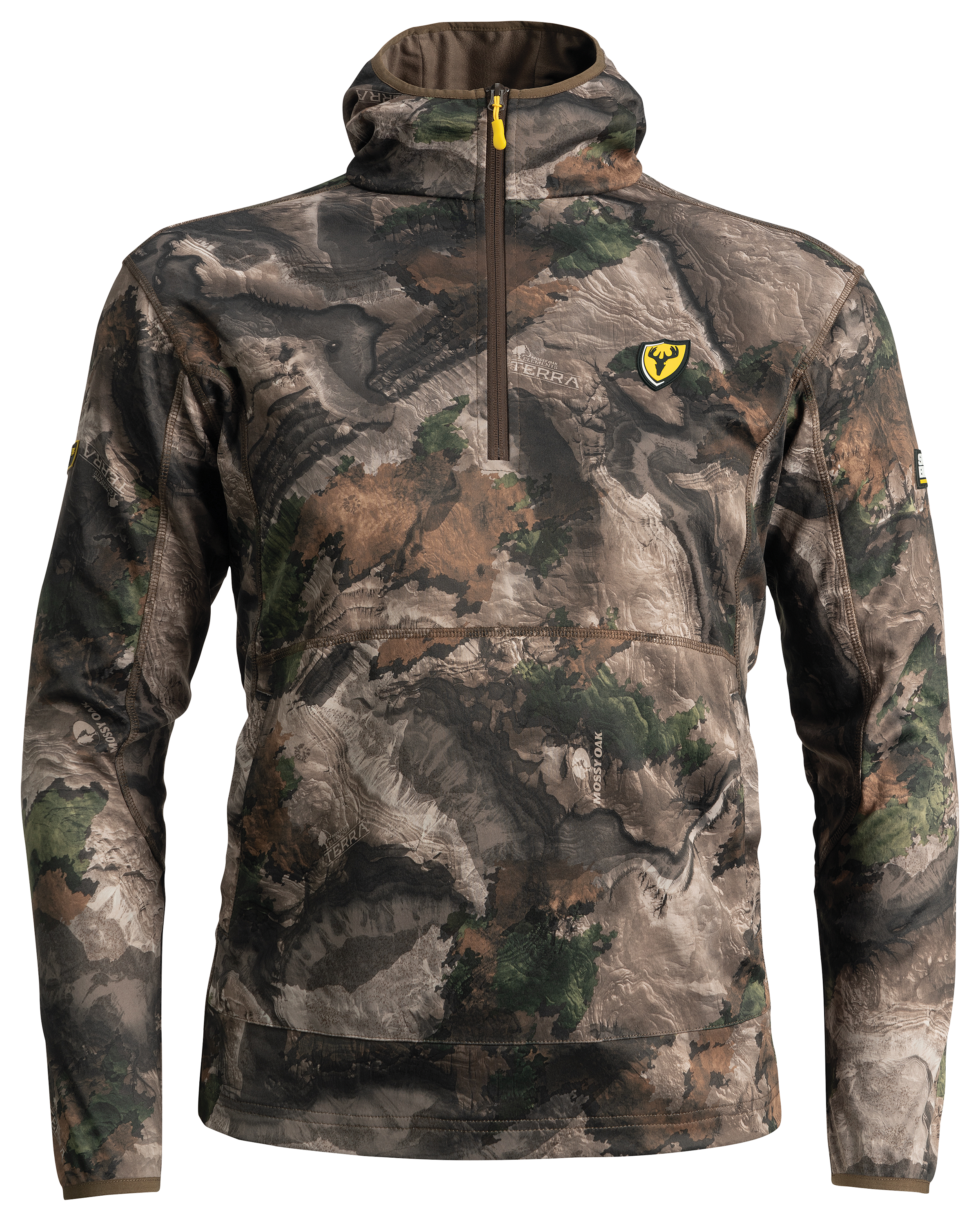 Image of Blocker Outdoors Vantage Quarter-Zip Long-Sleeve Hoodie for Men - Elements Terra Outland - M