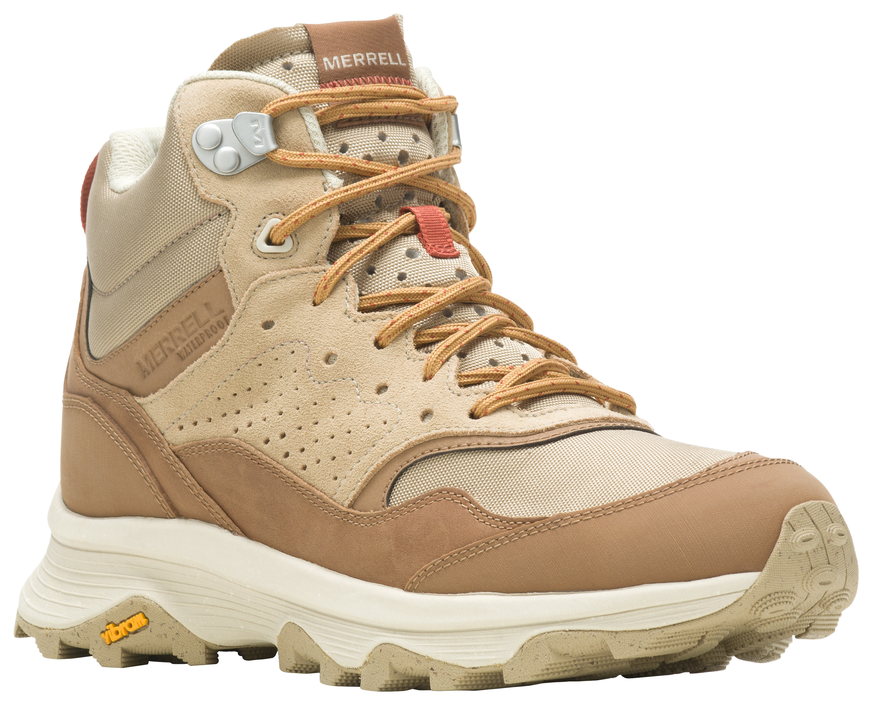 Image of Merrell Speed Solo Mid Waterproof Hiking Boots for Ladies - Tobacco/Gold - 7M