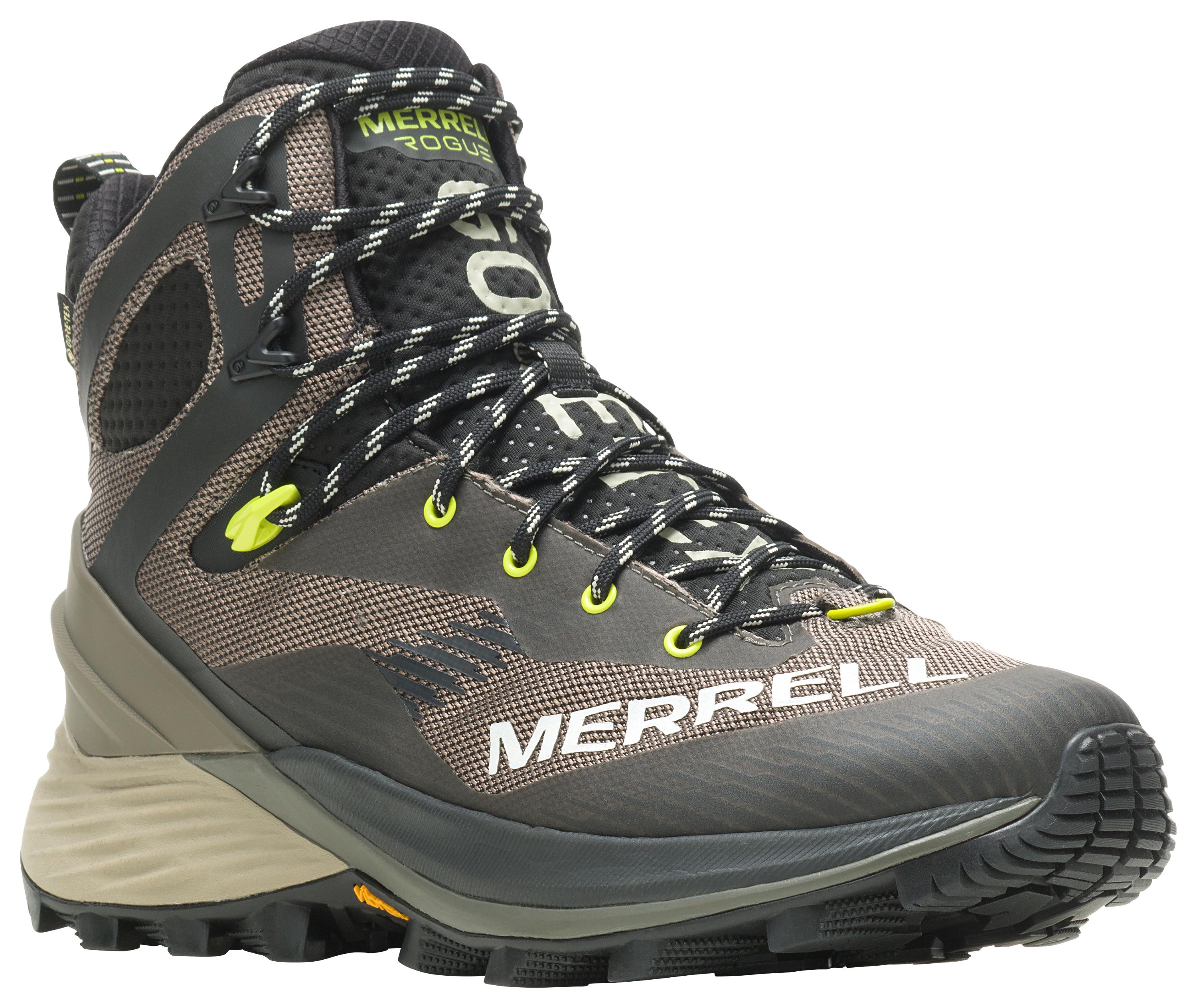 Image of Merrell Rogue Mid GTX Waterproof Hiking Boots for Men - Boulder - 8.5M