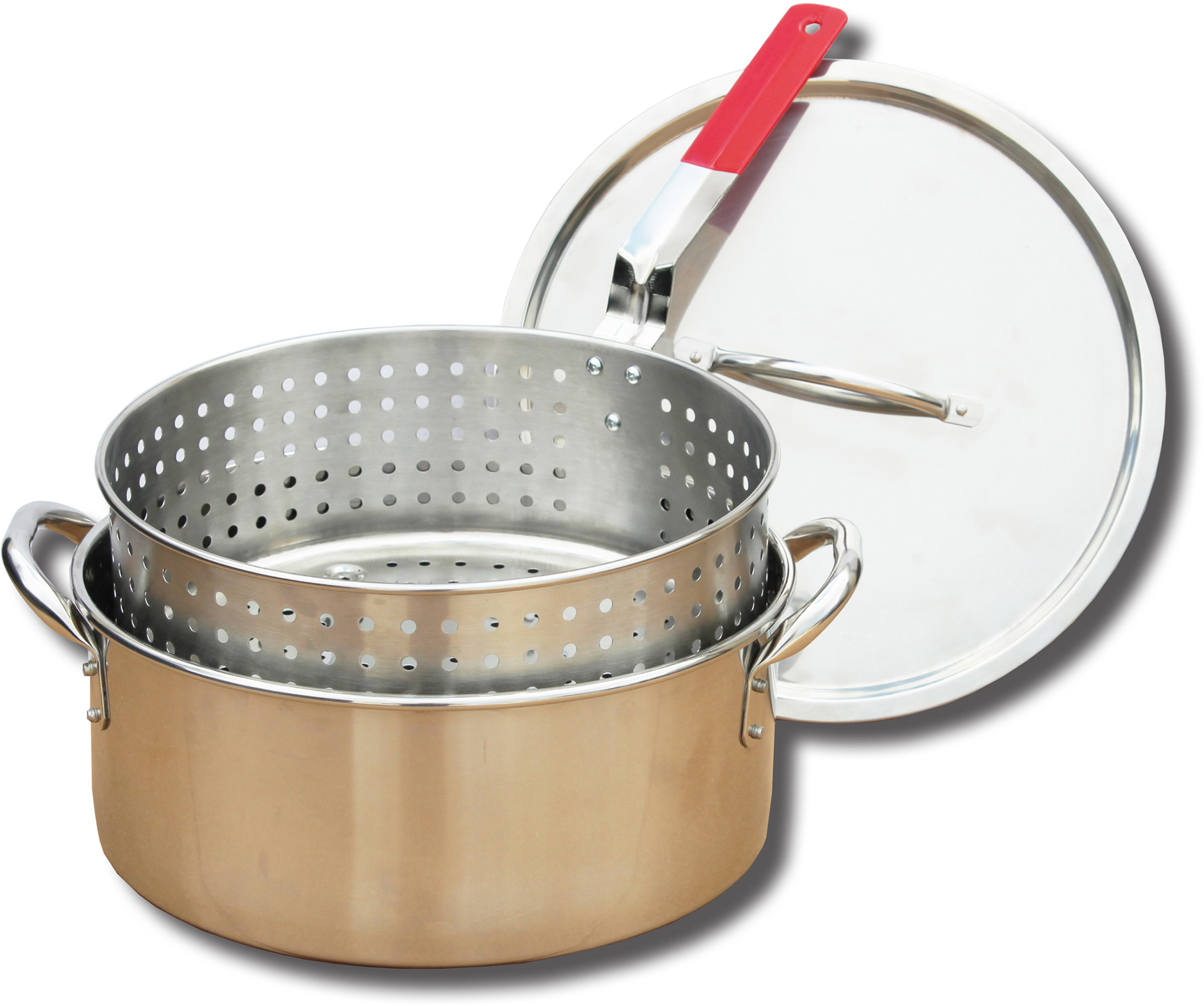 Image of King Kooker Stainless Steel 9-Quart Deep Fry Pan with Basket and Lid