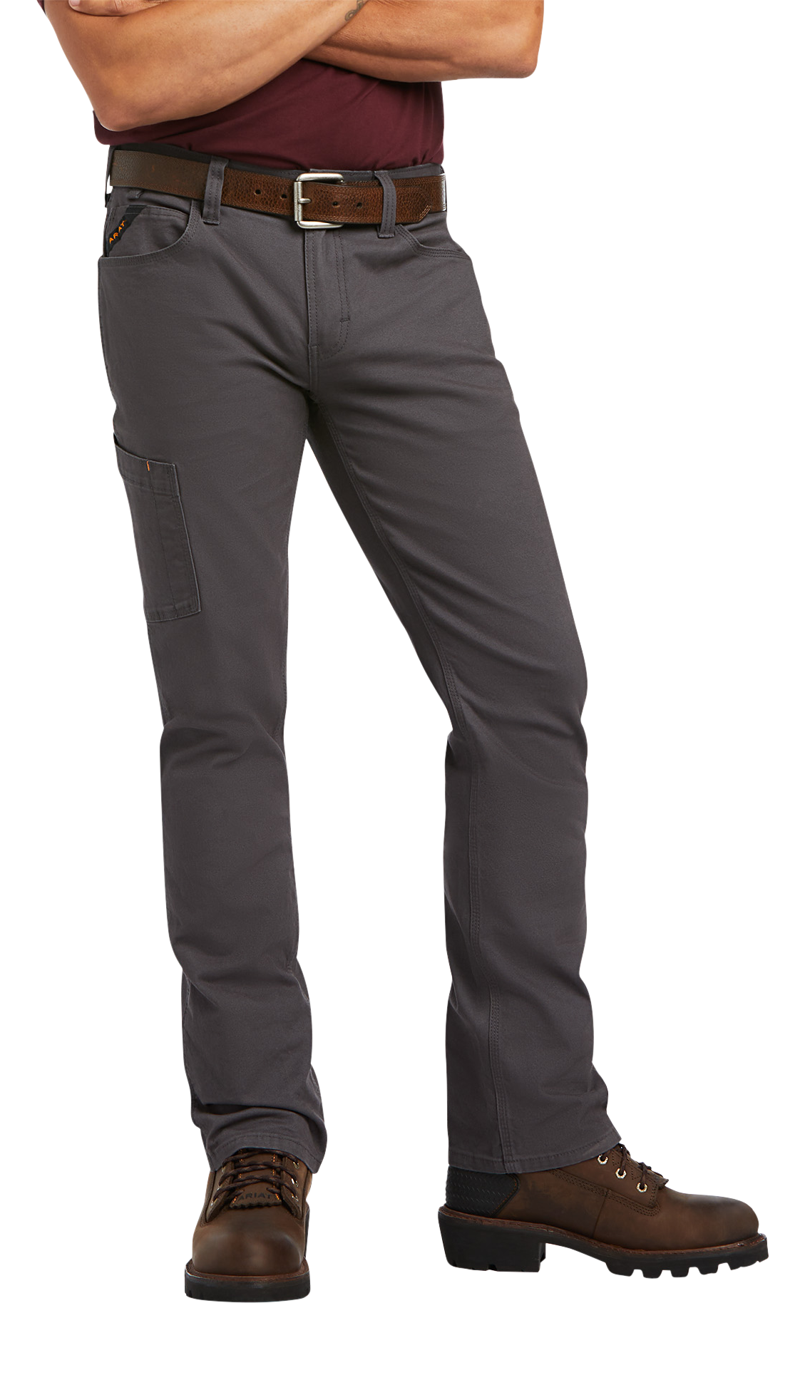 Ariat Rebar M7 Slim DuraStretch Made Tough Straight-Leg Pants for Men - Rebar Grey - 38x30