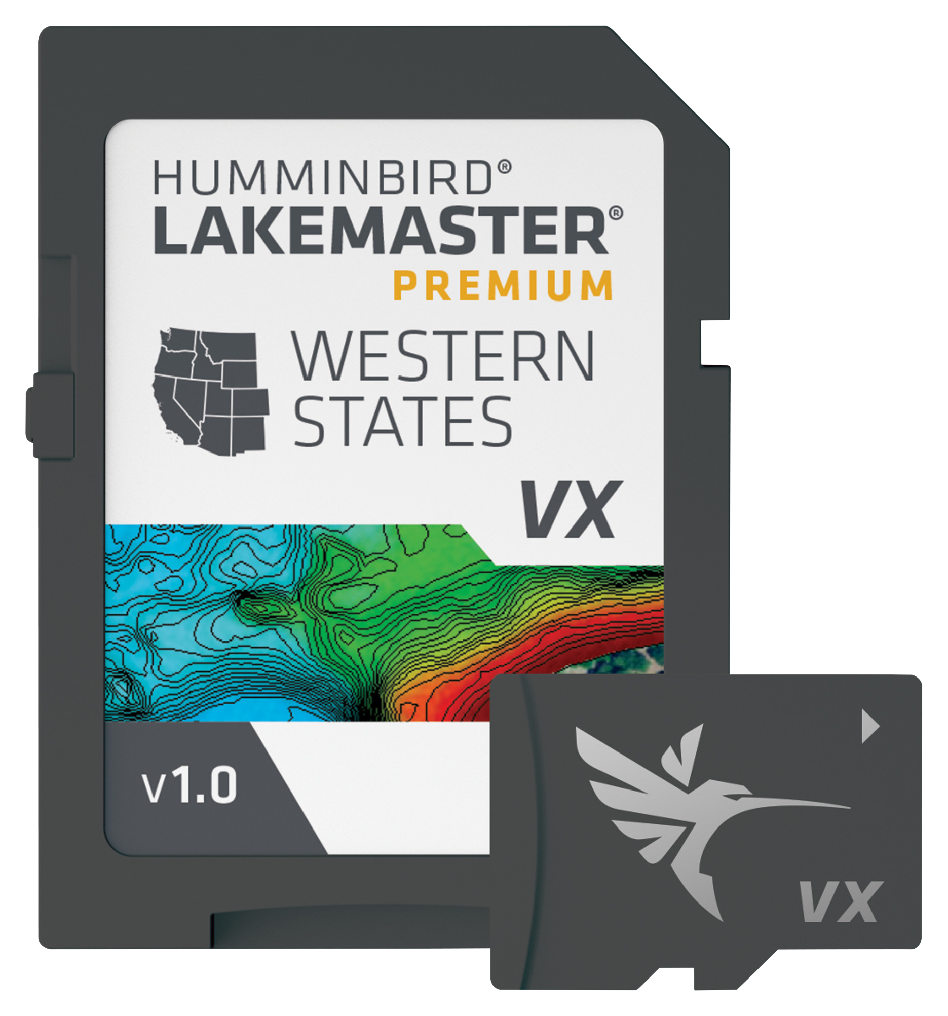 Image of Humminbird LakeMaster Premium VX Digital Map Chart Card - West States