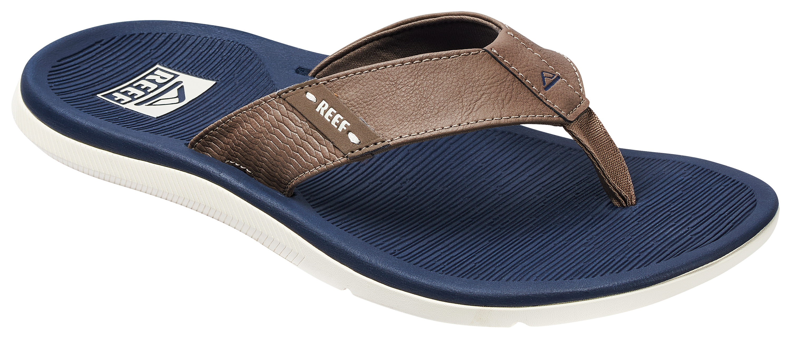Image of Reef Santa Ana Sandals for Men - Navy/Khaki