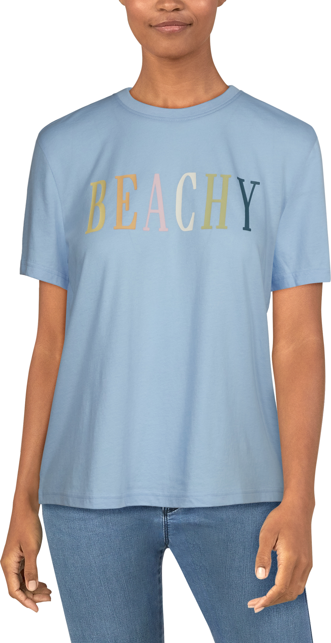 Image of Natural Reflections Beachy Short-Sleeve T-Shirt For Ladies - Blue Bell - S