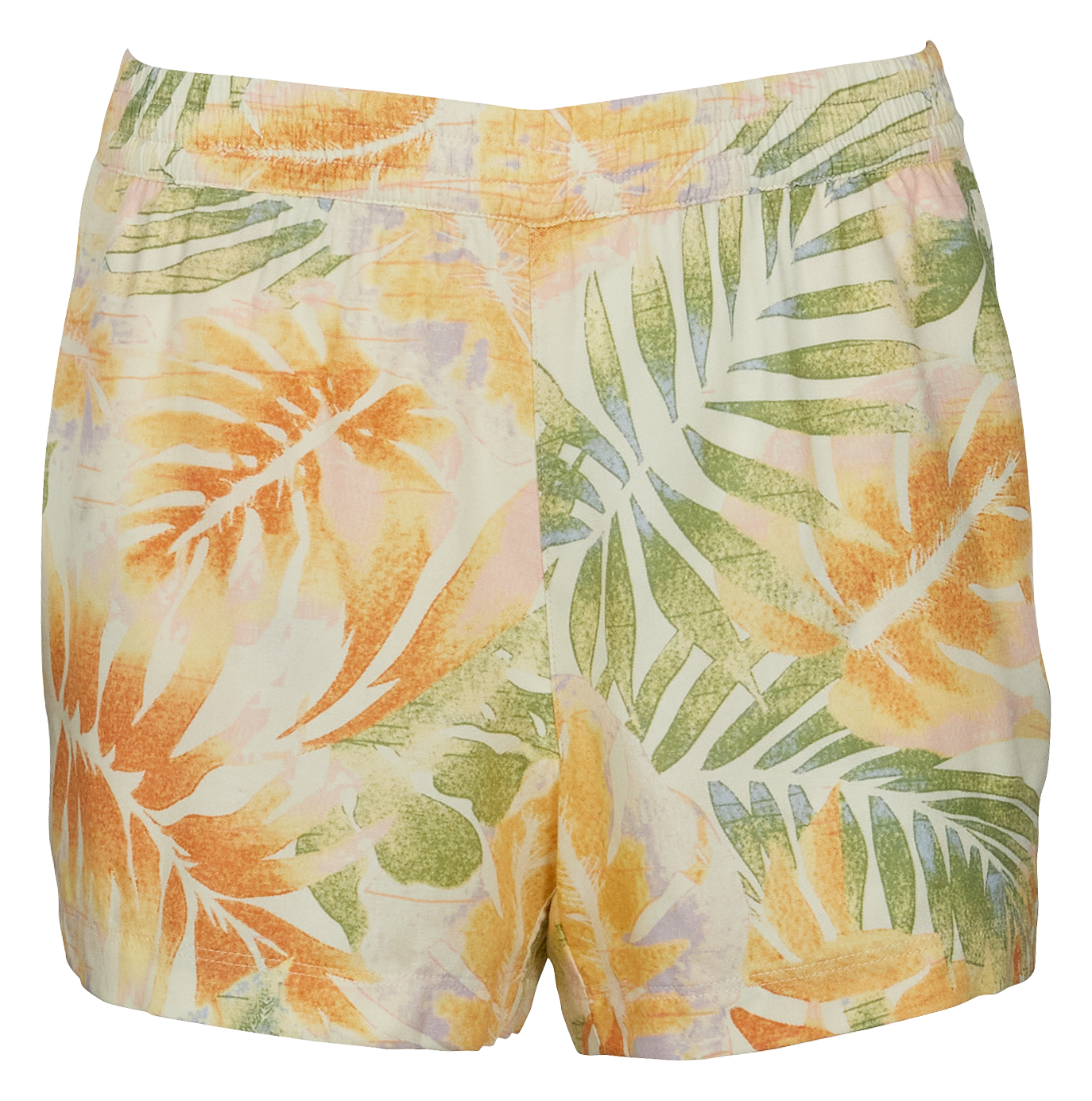 Image of Natural Reflections Tropical Resort Print Shorts - Winter White