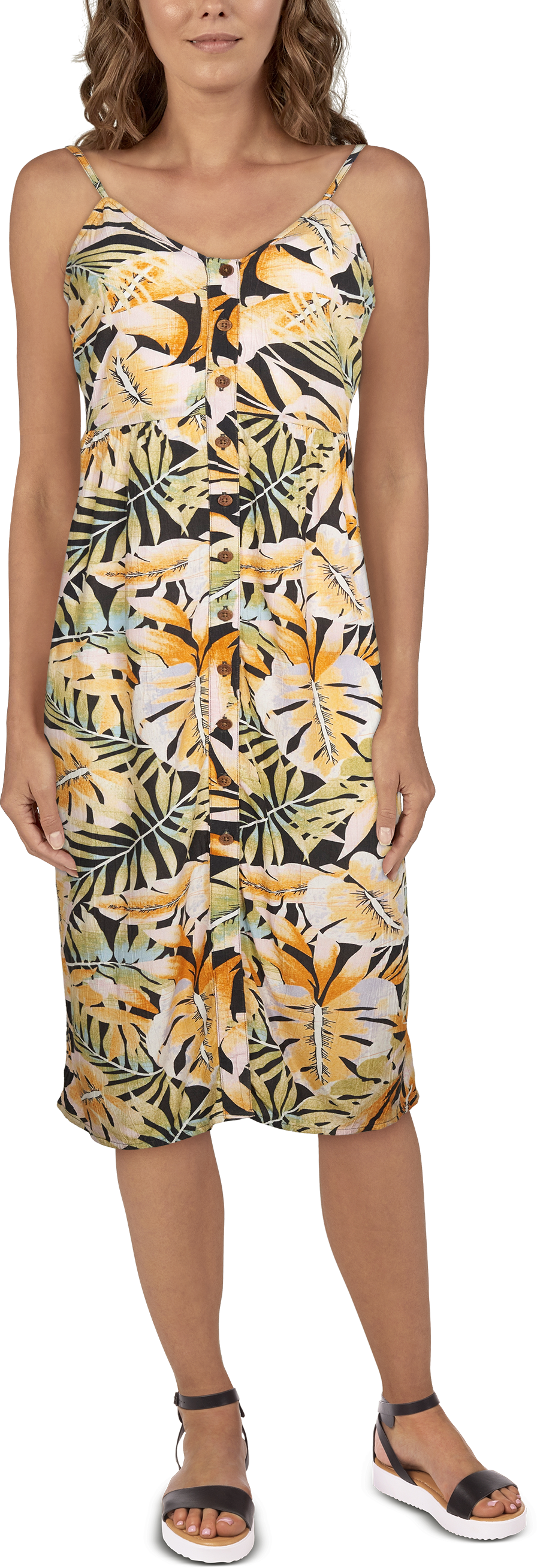 Natural Reflections Tropical Print Midi Dress for Ladies