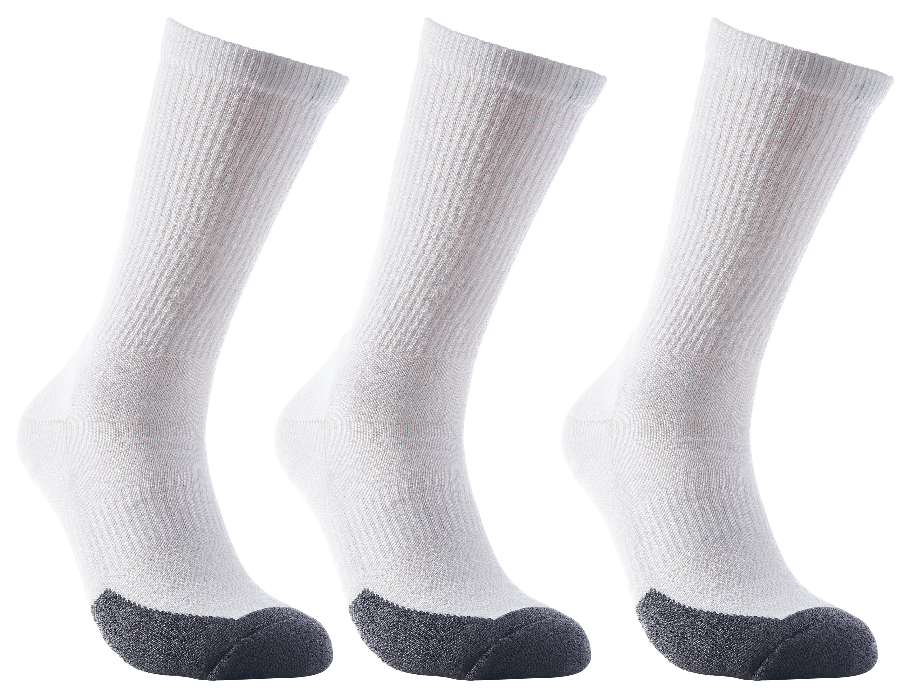 Image of Carhartt Force Midweight Logo Crew Socks 3-Pair Pack - White - L