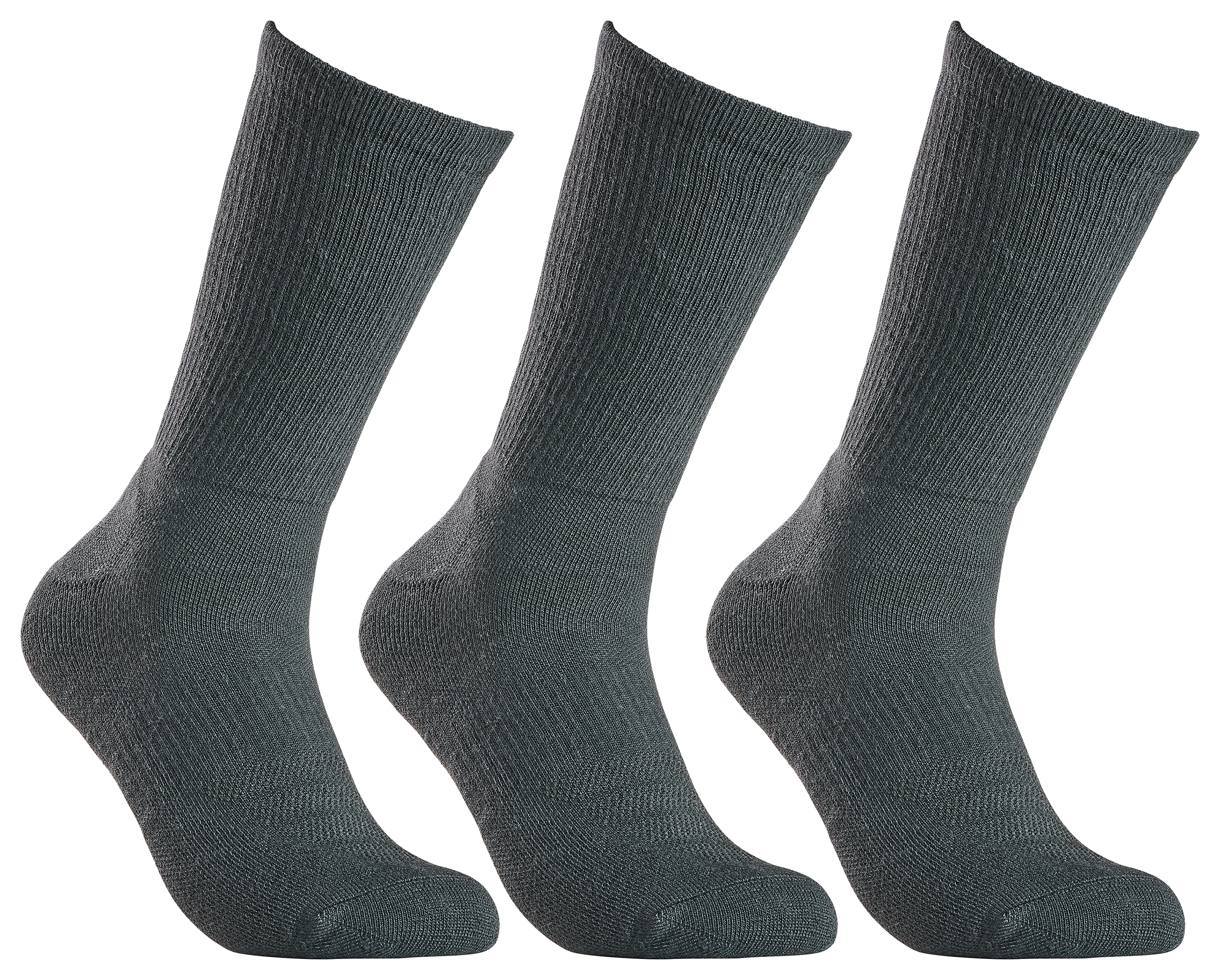 Image of Carhartt Force Midweight Logo Crew Socks 3-Pair Pack - Black - XL