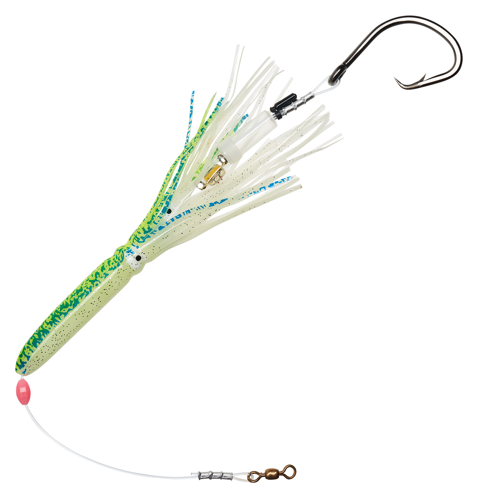 Image of Salty Lures Pro Series Halibut Deep Drop Squid Rig - Green Spot