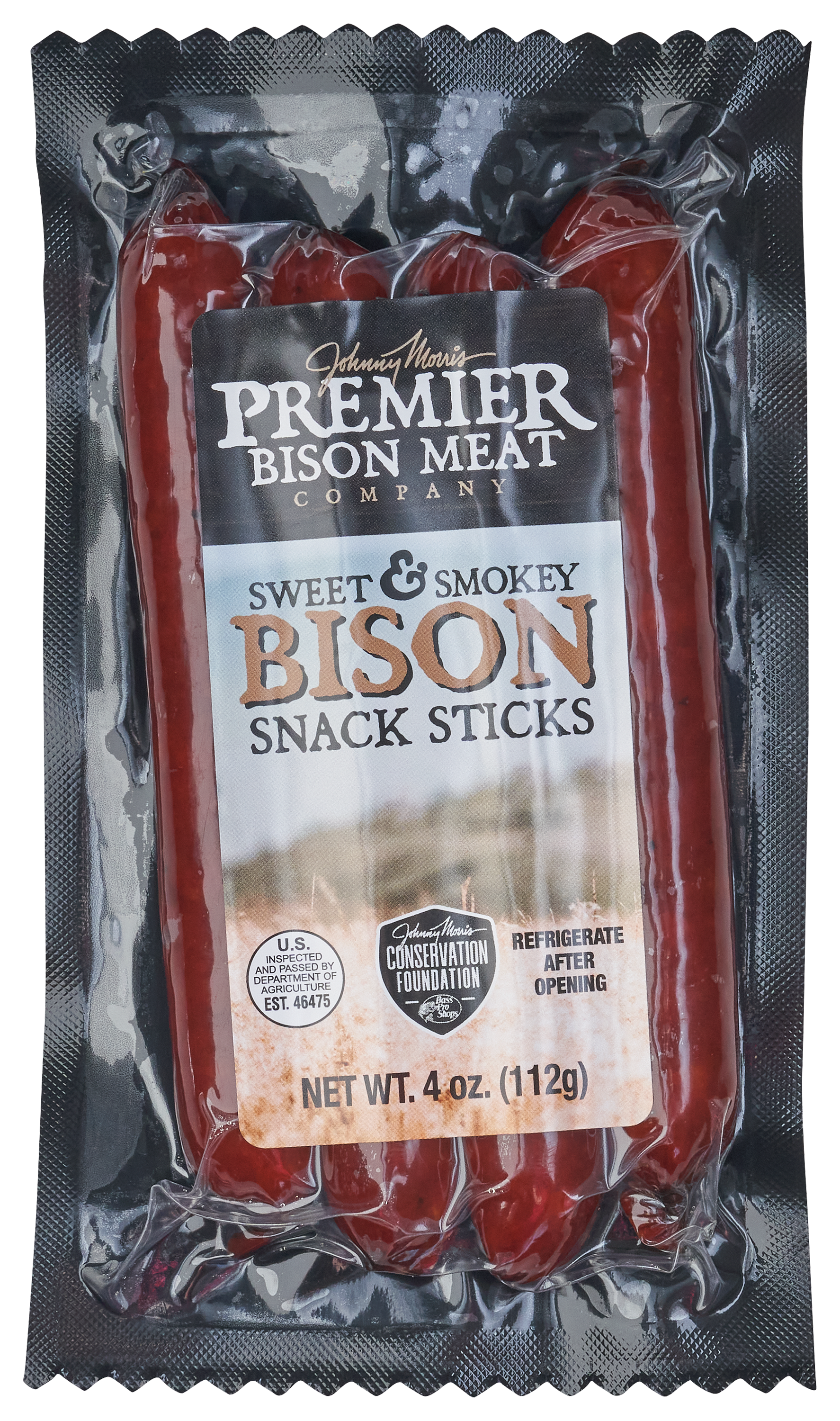 Image of Johnny Morris Premier Bison Meat Company Sweet Smoky Bison Snack Sticks